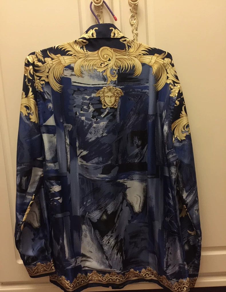 Versace Versace Mulberry silk printed shirt Size US XXS / EU 40 - 2 Thumbnail