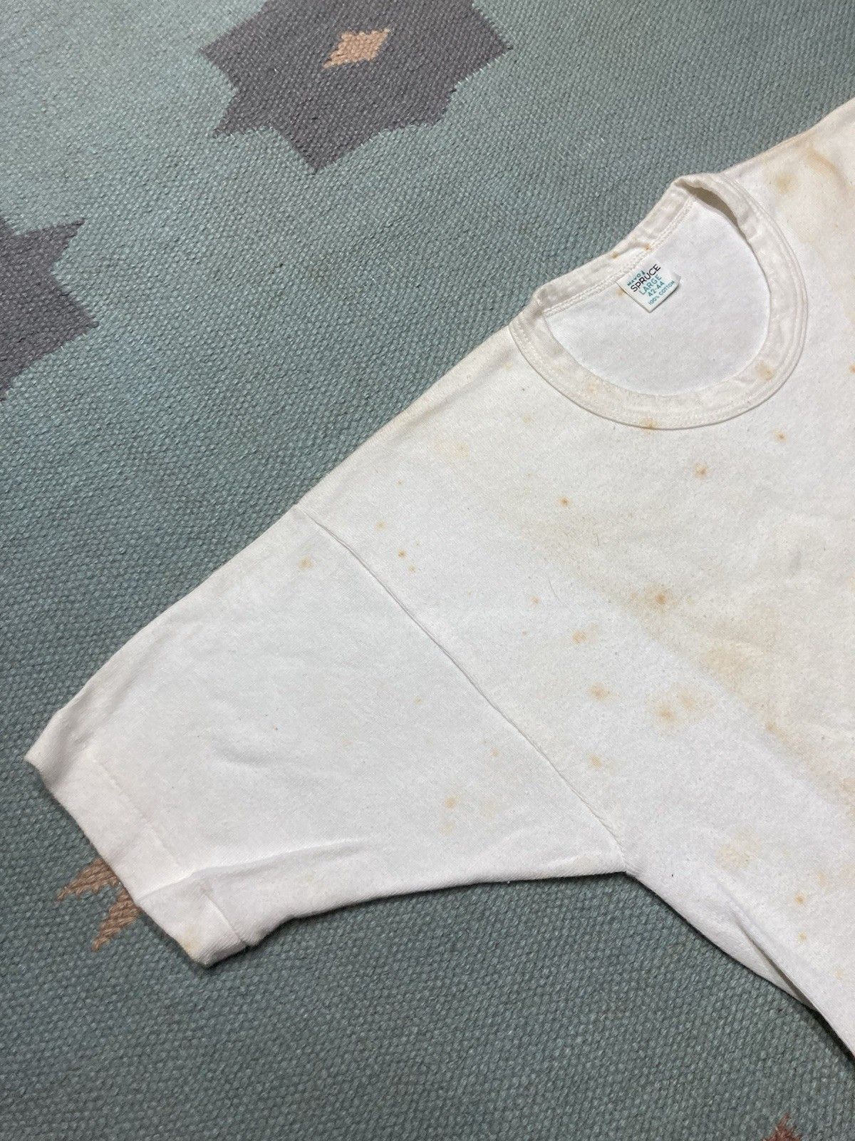 Vintage 60s blank white t shirt mayo spruce grunge soft cotton large Size US L / EU 52-54 / 3 - 5 Thumbnail