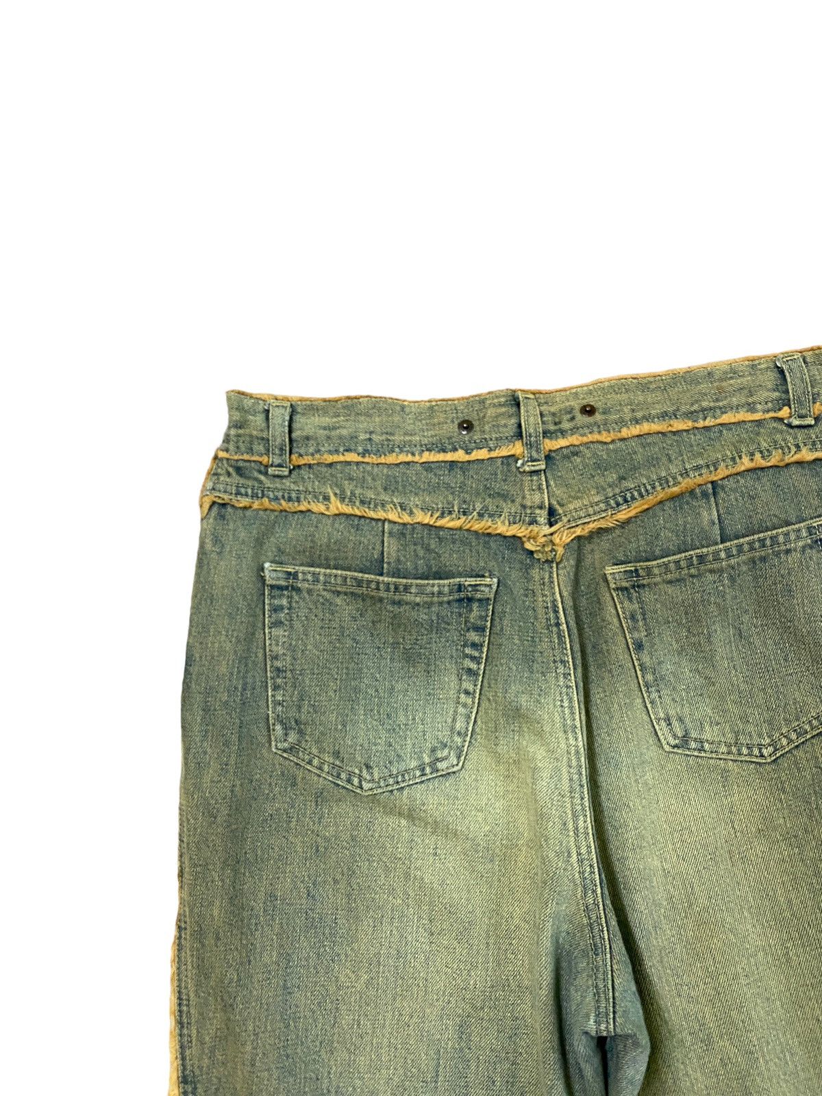 Japanese Brand Flare LIVRE CLAIRE Rare Fur Design Bootcut Denim Size US 29 - 11 Thumbnail