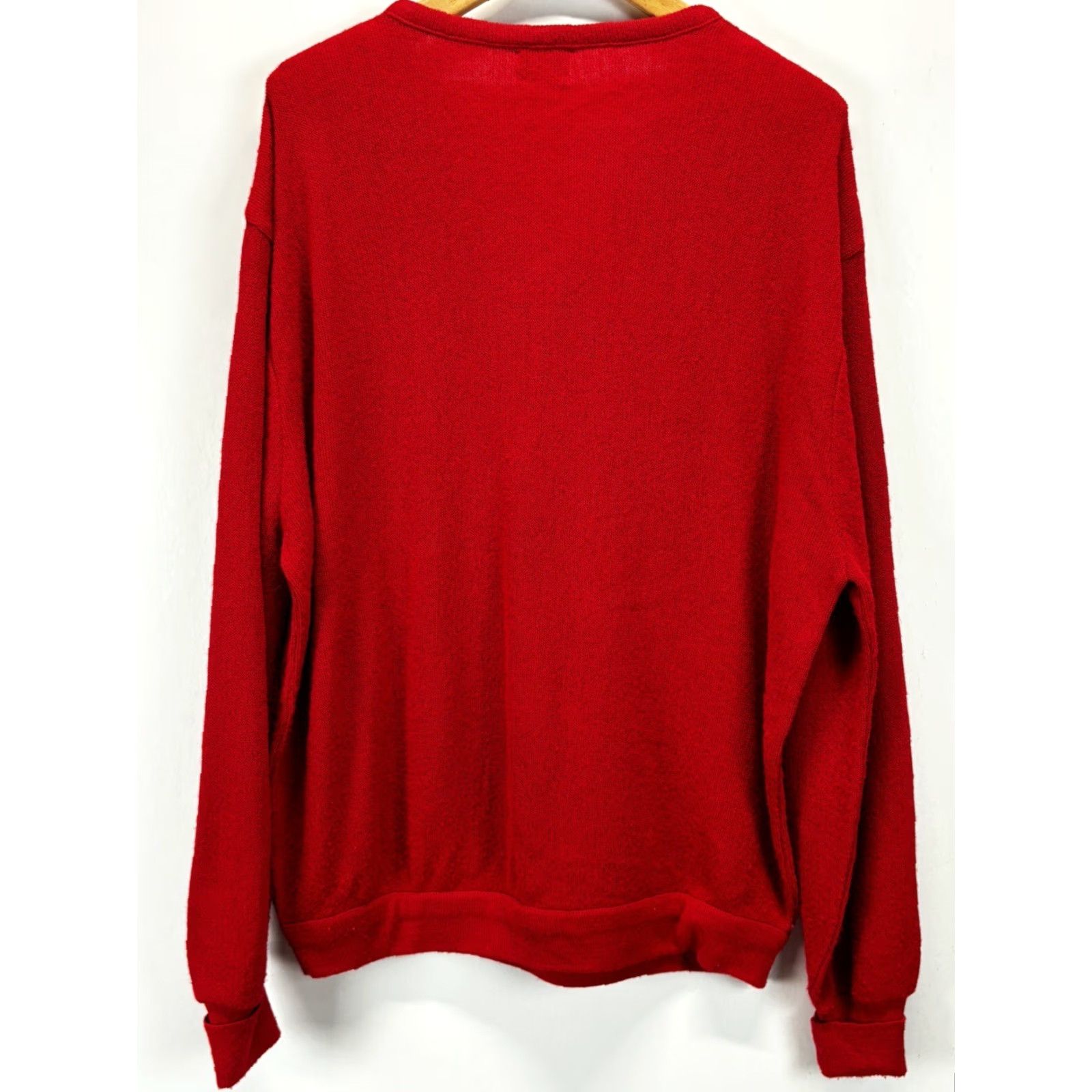 Jockey VINTAGE Jockey V-Neck Sweater 2XL Red Acrylic Knit USA Mens Size US XXL / EU 58 / 5 - 2 Thumbnail