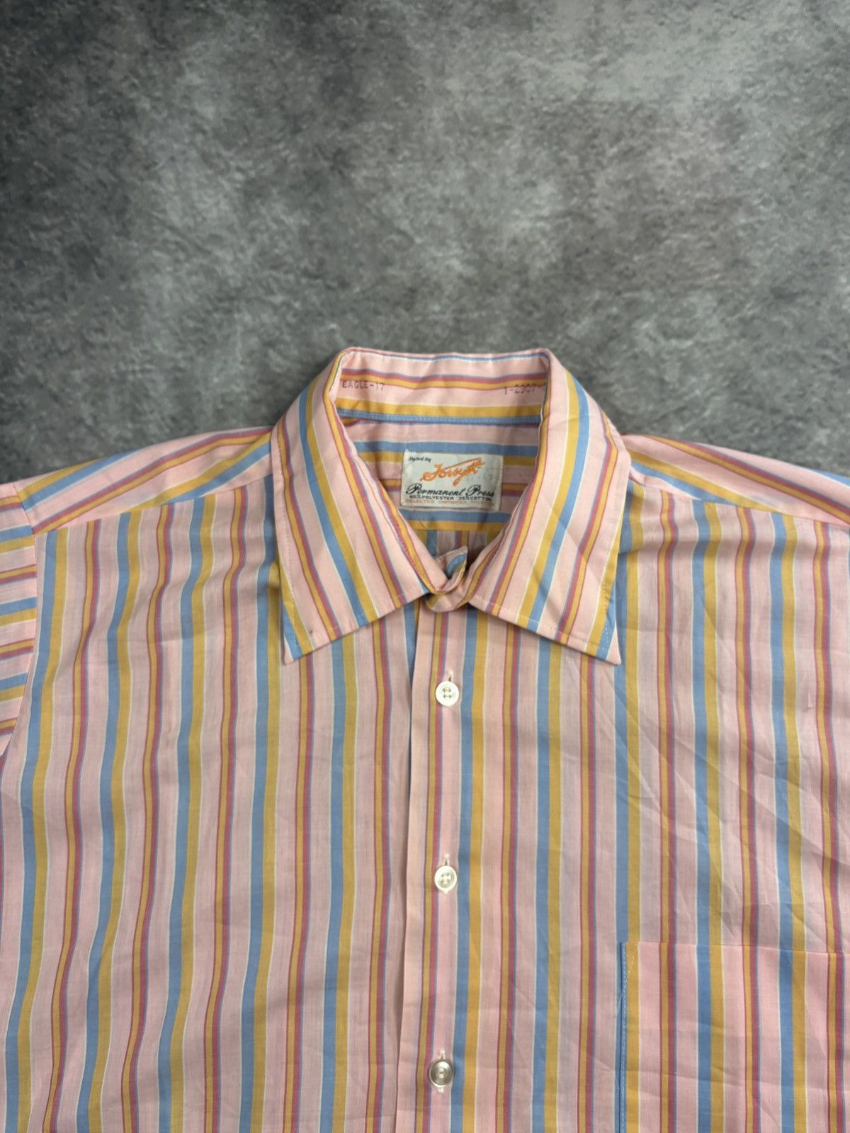 Vintage Vintage Shortsleeve Shirt 1970s 1980s Vertical Striped Funky Size US L / EU 52-54 / 3 - 5 Thumbnail