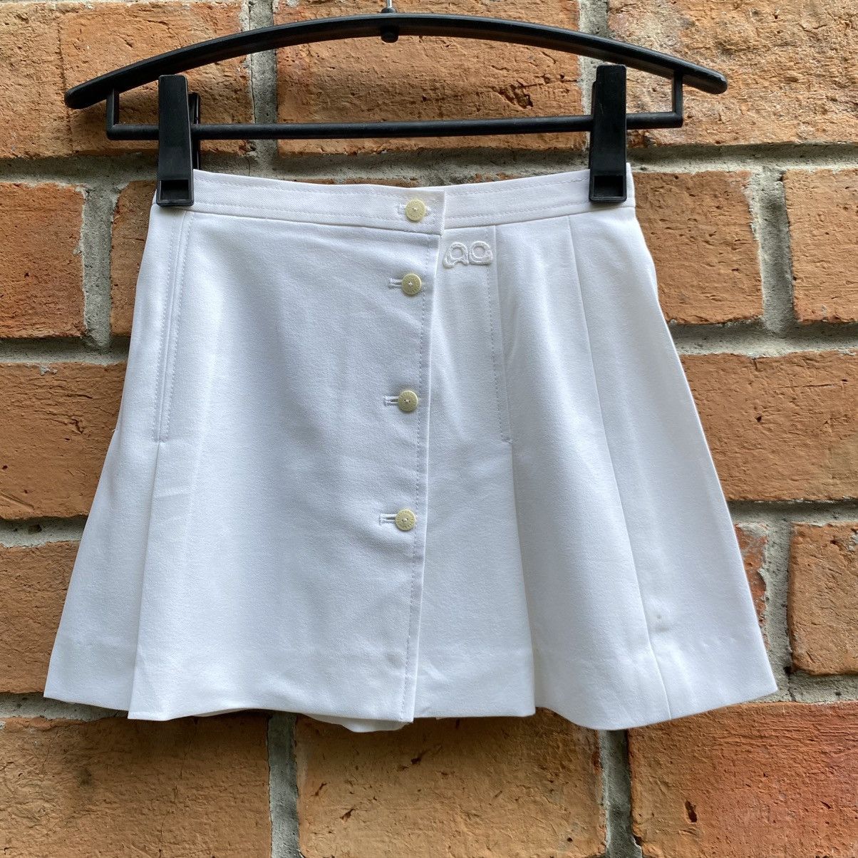 Courreges Courreges White Button-Front Mini Skirt Size 23" - 4 Thumbnail