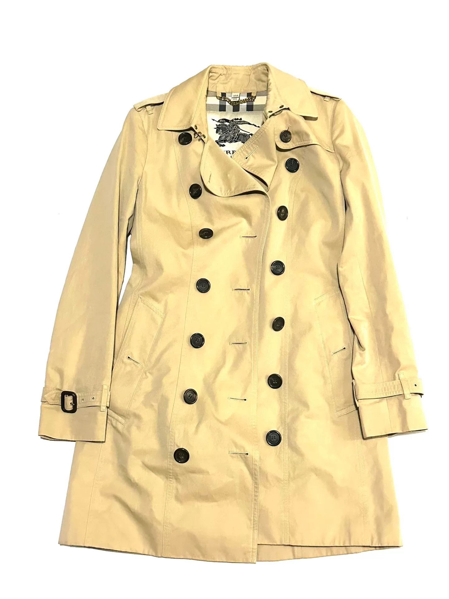 Burberry Burberry Camel Lapel Double-Breasted Belted Coat Size XS / US 0-2 / IT 36-38 - 1 Thumbnail