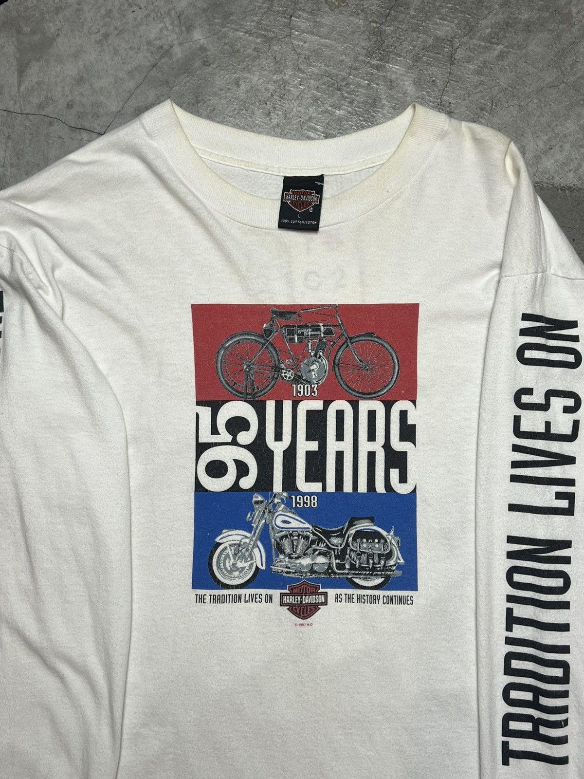 Harley Davidson Vintage Harley Davidson T-Shirt long sleeve 1998 Size US L / EU 52-54 / 3 - 2 Thumbnail