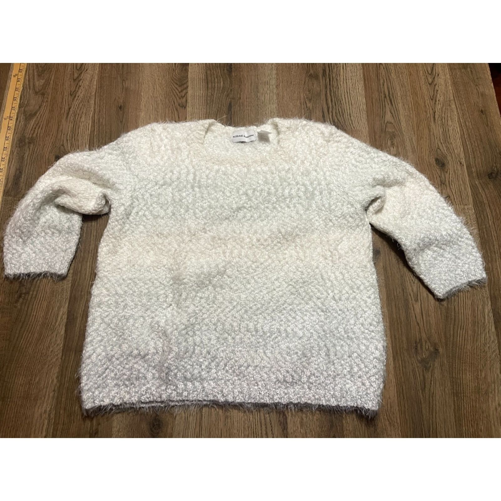 Vintage Alfred Dunner Sweater Womens Size XL White Blue Long Sleeve Pullover Woman Pullover Casual Size XL / US 12-14 / IT 48-50 - 2 Thumbnail