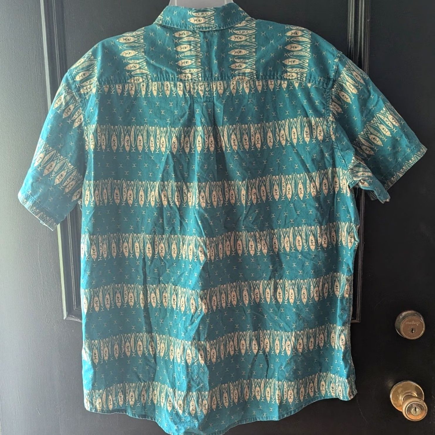 Eddie Bauer Eddie Bauer Button Up Teal Surfboard Print Short Sleeve Camp Shirt Classic Fit Men XL Multicolor Geometric Casual Travel Summer Spring Button-Up Size US XL / EU 56 / 4 - 3 Thumbnail