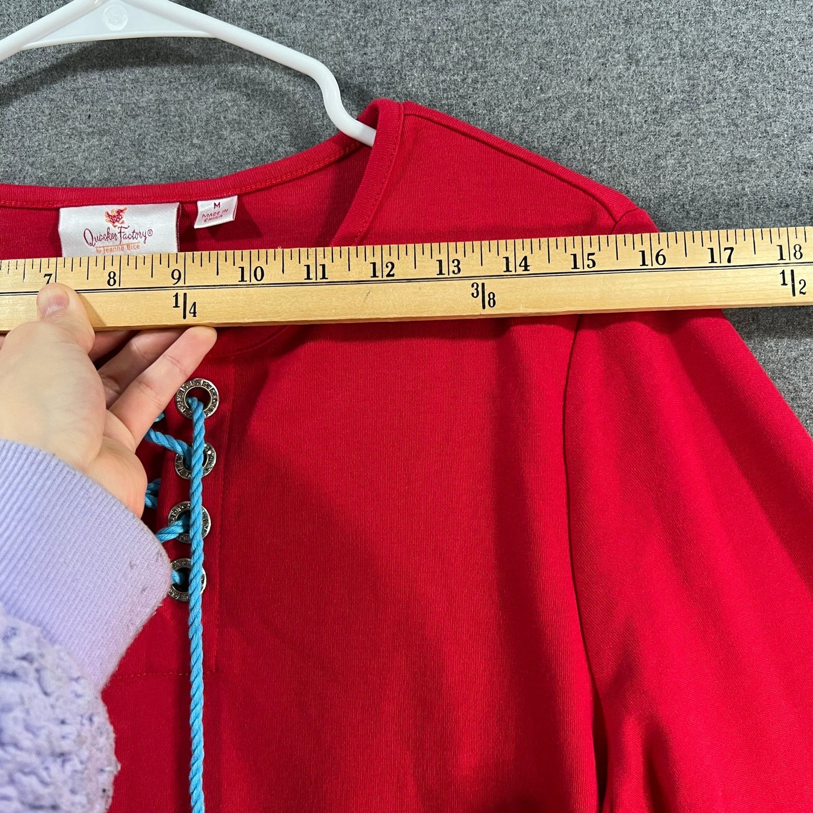 Other Quacker Factory Criss Cross Tassel The Puff Sleeve Top Red Size M / US 6-8 / IT 42-44 - 7 Thumbnail