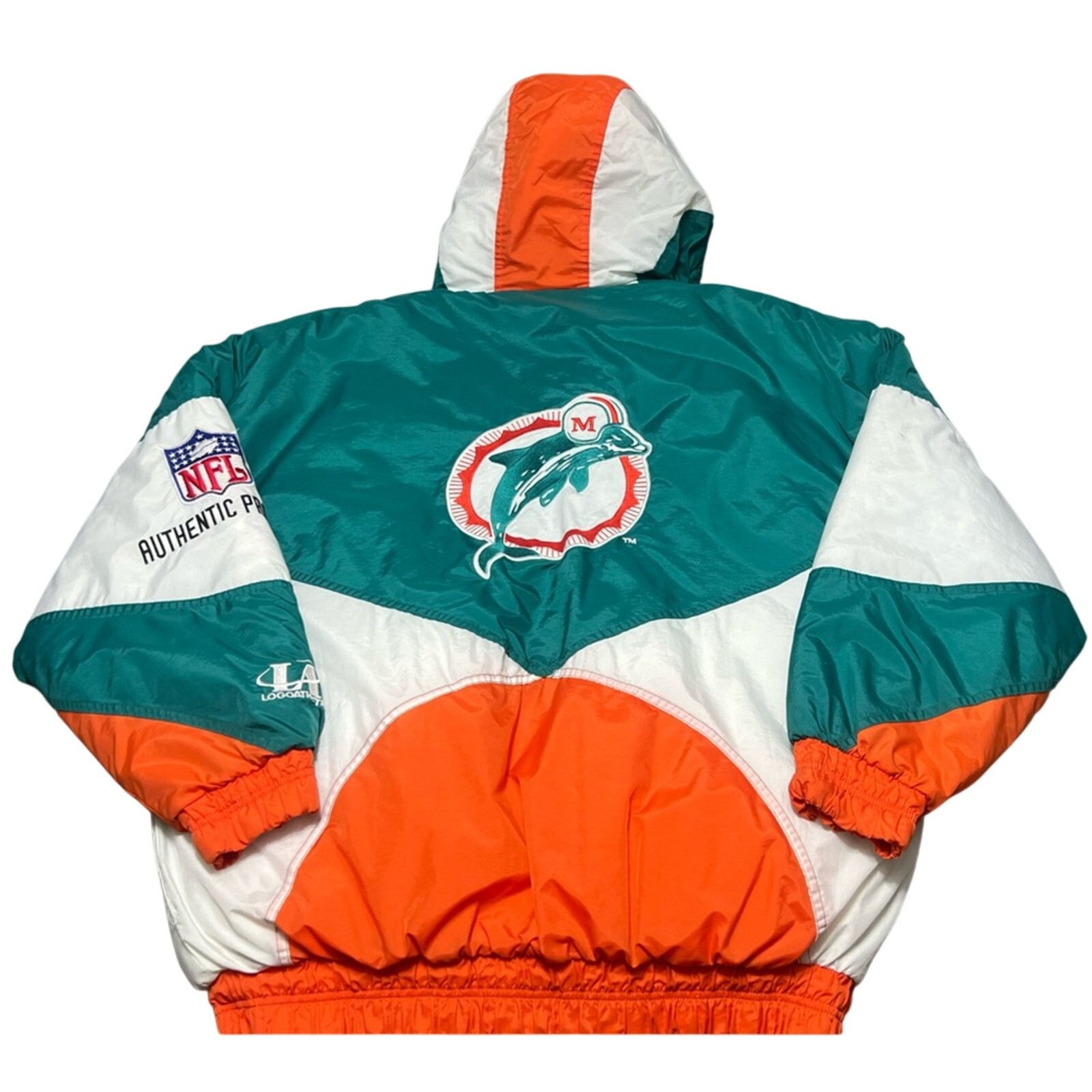 Logo Athletic VTG 90s Miami Dolphins Pro Line Logo Athletic Puffer Jacket Size US L / EU 52-54 / 3 - 1 Thumbnail