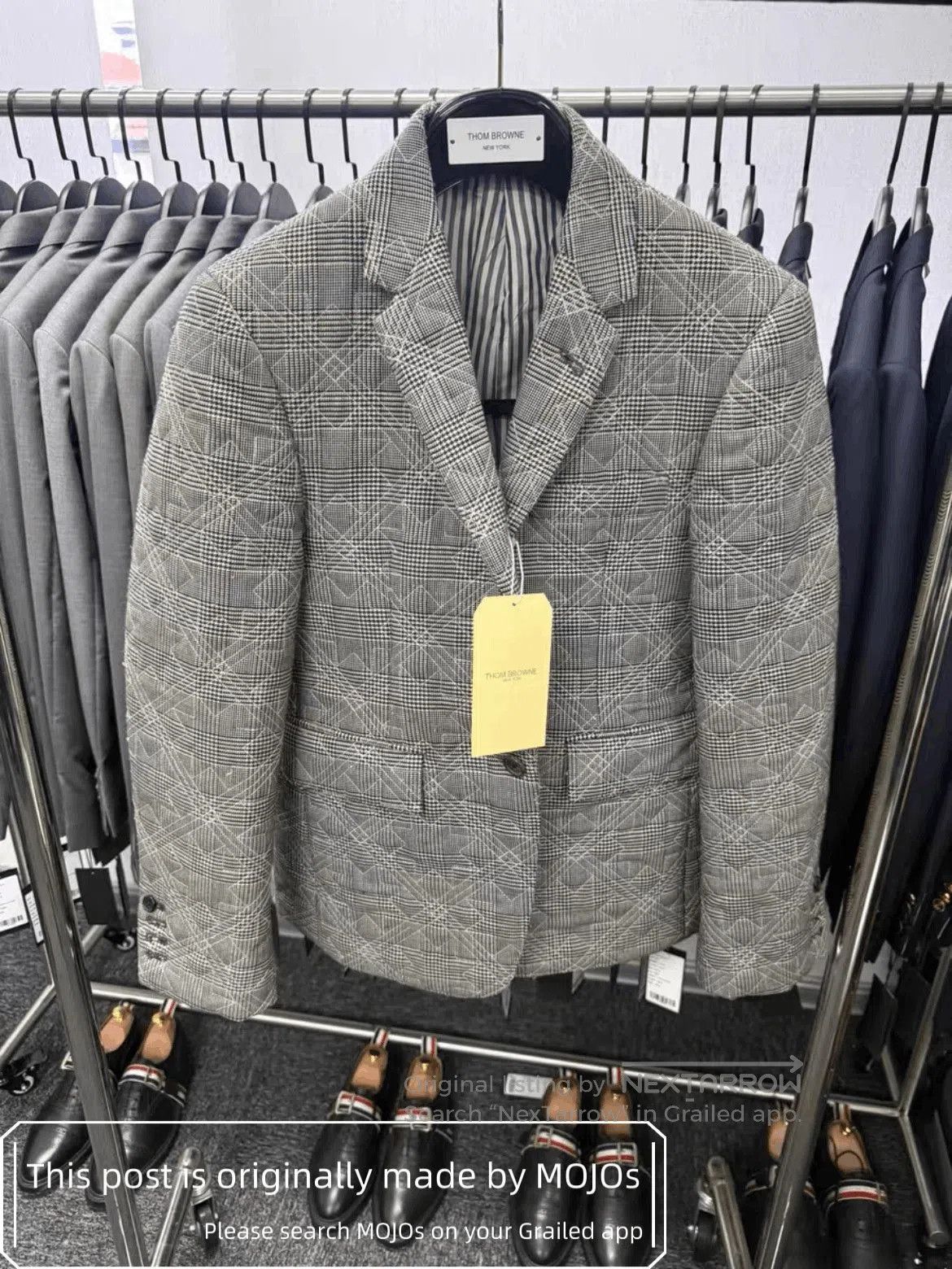 Thom Browne Sz 0 Thom Browne Gray Plaid Cotton Filled Blazer. Size US XS / EU 42 / 0 - 1 Thumbnail