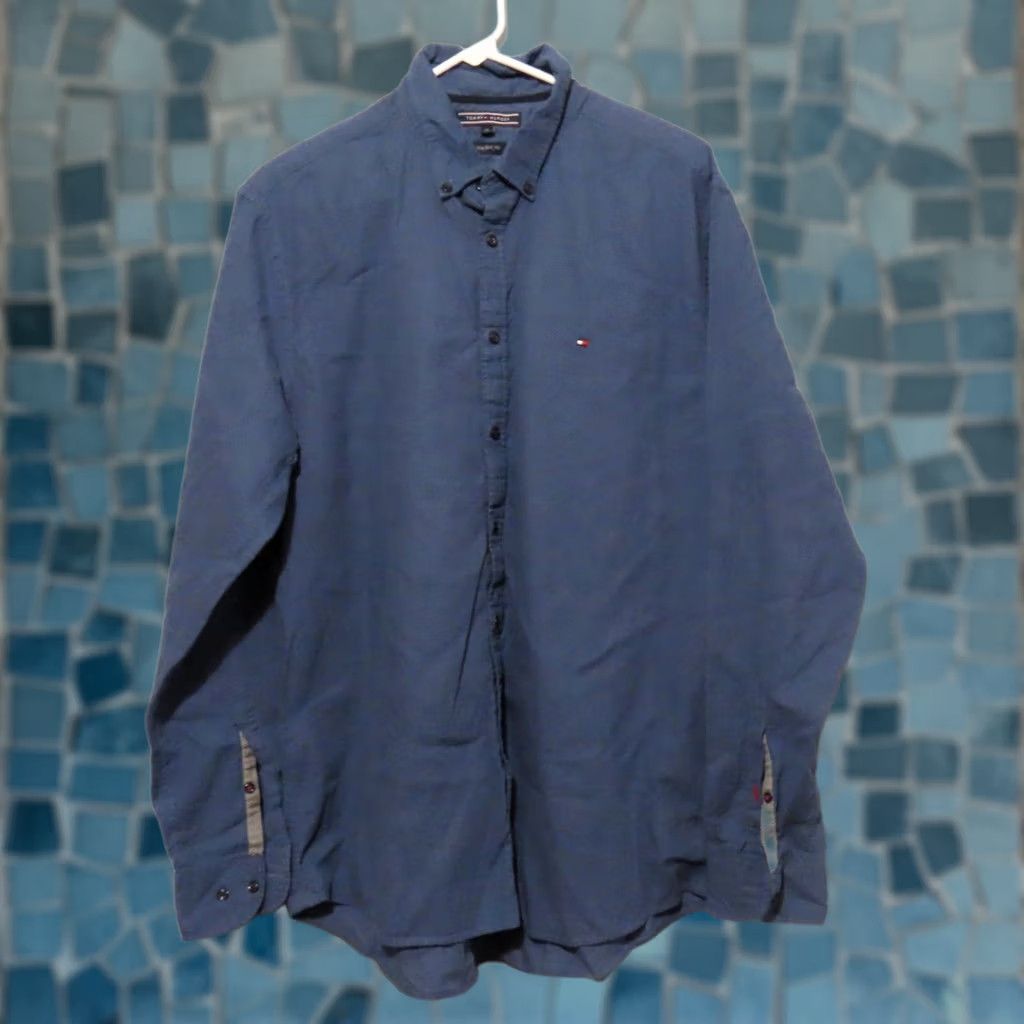 Tommy Hilfiger Tommy Hilfiger Shirt Men XL Blue Polka Dot Long Sleeve Button-Down Casual Regular Fit Cotton Flannel Size US XL / EU 56 / 4 - 1 Thumbnail