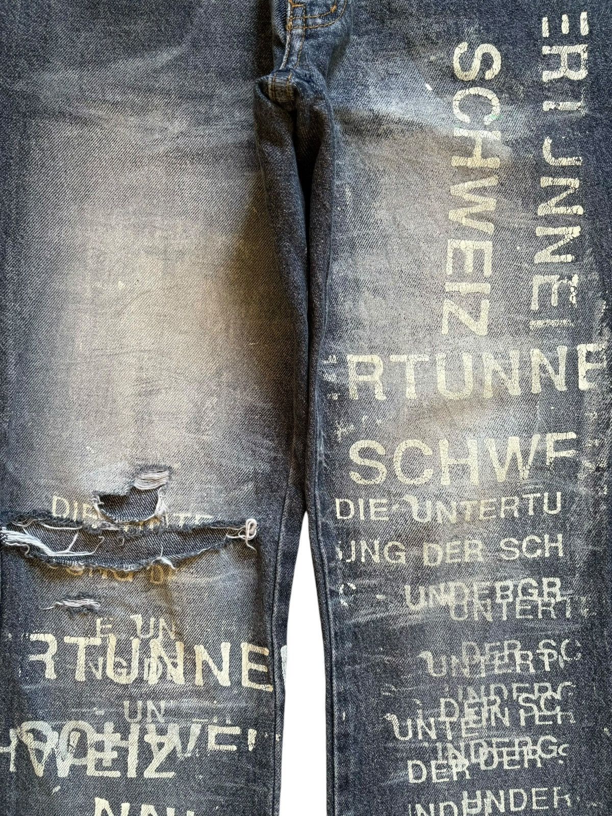 Japanese Brand Vintage Japanese Brand Faded Wash Printed Flare Jeans Size 30" / US 8 / IT 44 - 5 Thumbnail