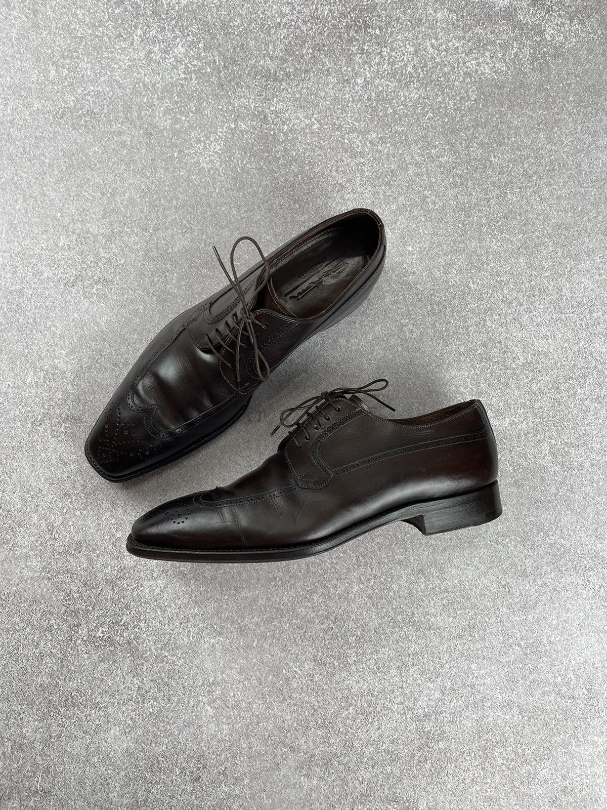 Santoni Santoni Brogue Brown Leather Men’s Shoes Size US 9.5 Size US 9.5 / EU 42-43 - 9 Thumbnail