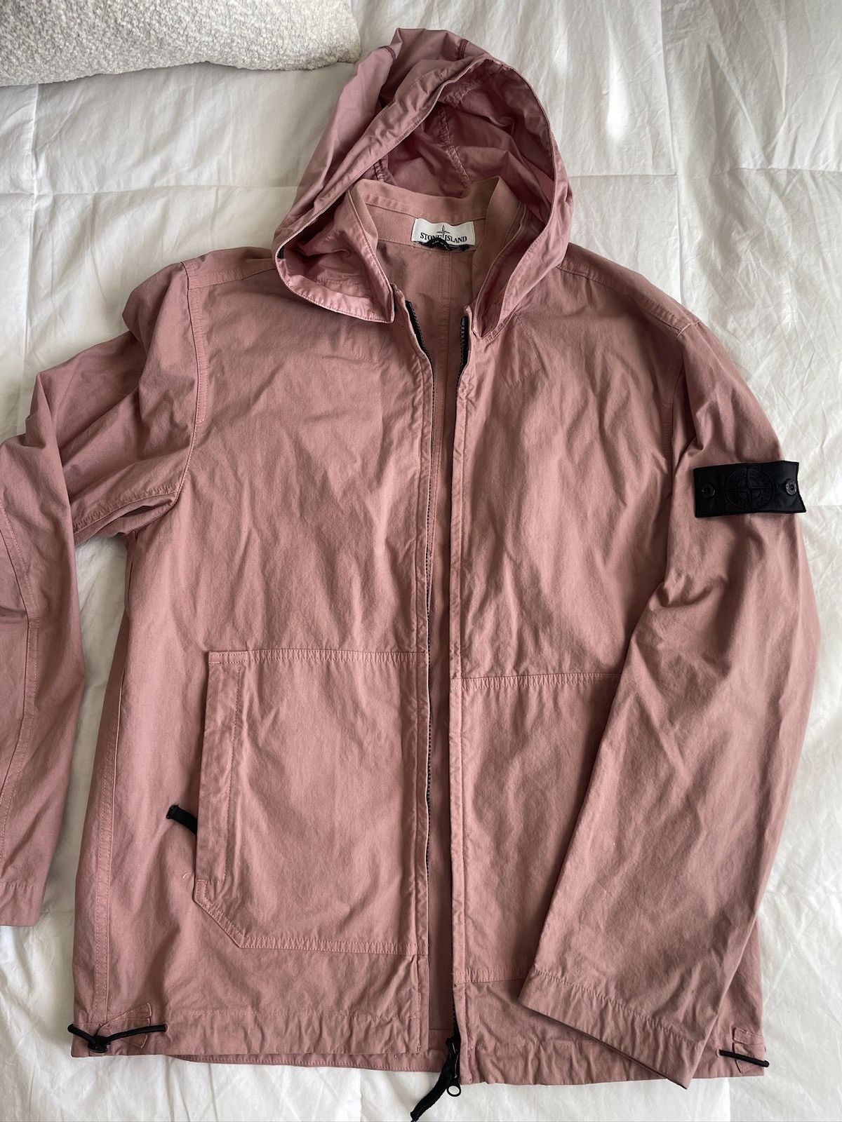 image of Rose Colored Stone Island Jacket in Pink, Men's (Size Large)