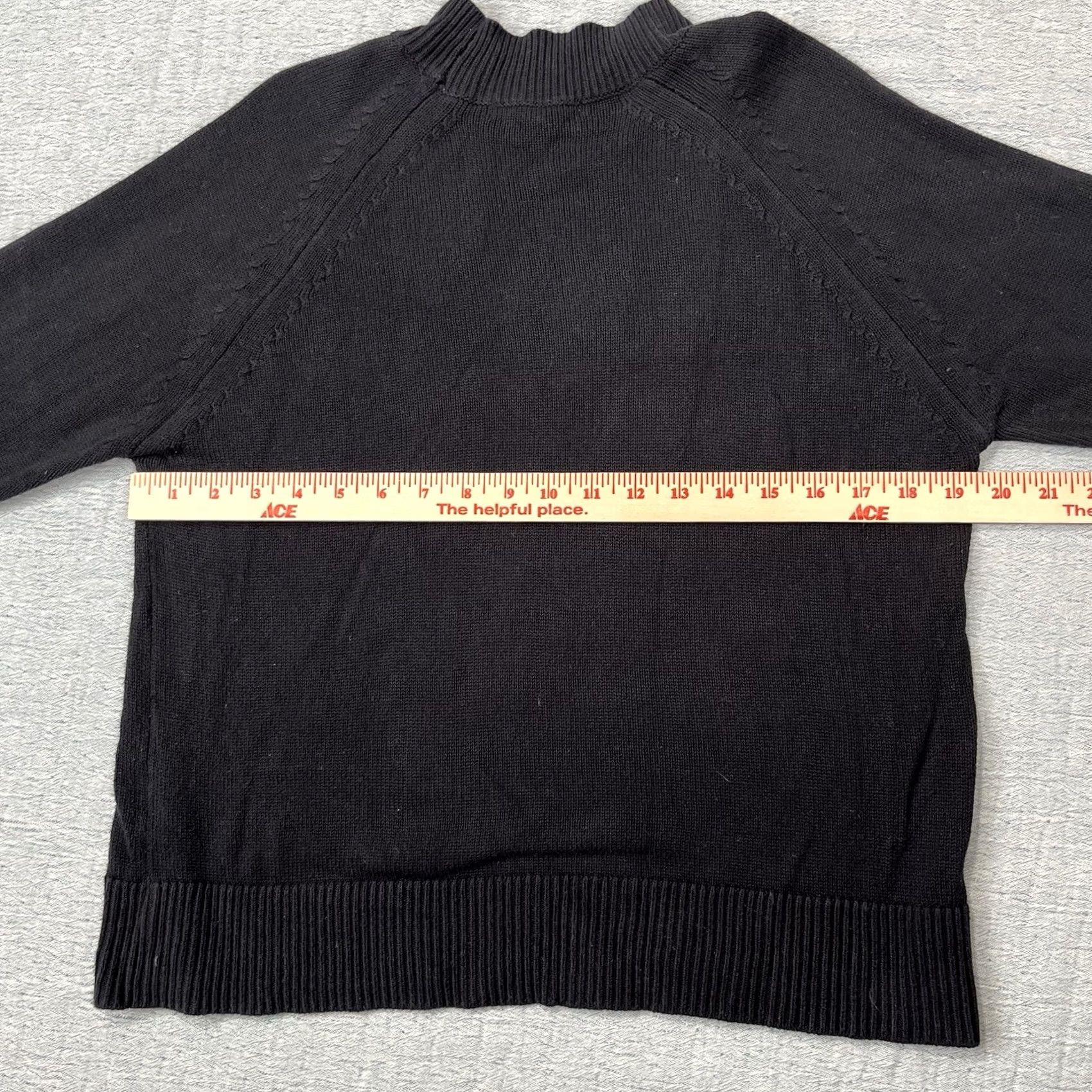 Quince VINTAGE Quince Sweater Womens XS Black Fisherman Knit Organic Cotton Size XS / US 0-2 / IT 36-38 - 4 Thumbnail