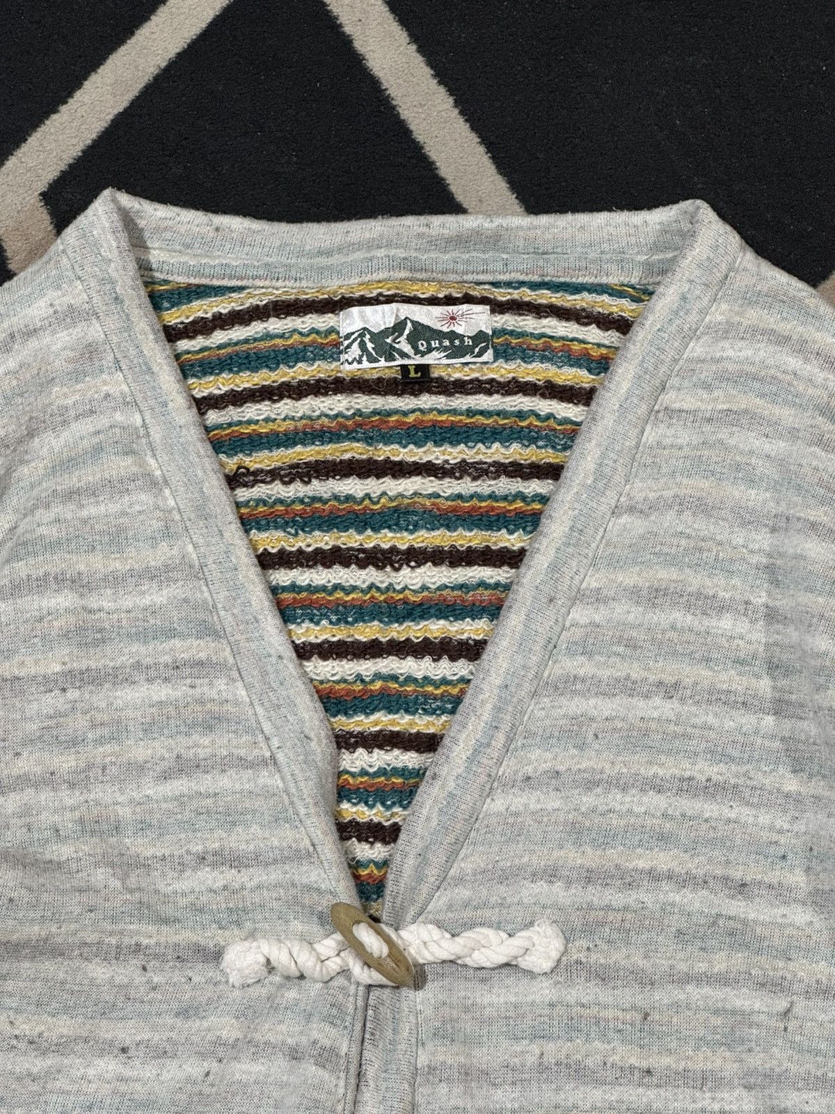 Japanese Brand Quash Japanese Cardigan Striped Knit Archived Goa Styled Size US L / EU 52-54 / 3 - 3 Thumbnail