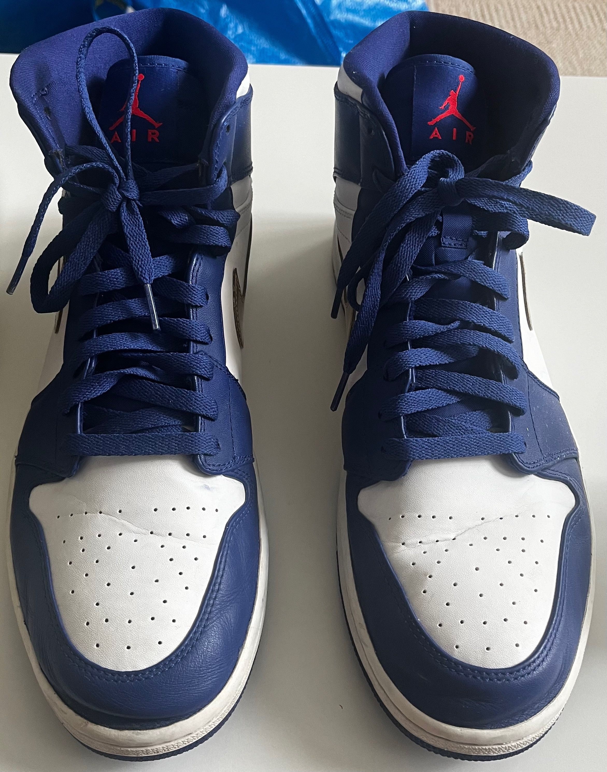 image of Air Jordan 1 Retro High Gold Medal 2016 Sneakers in Blue, Men's (Size 14)