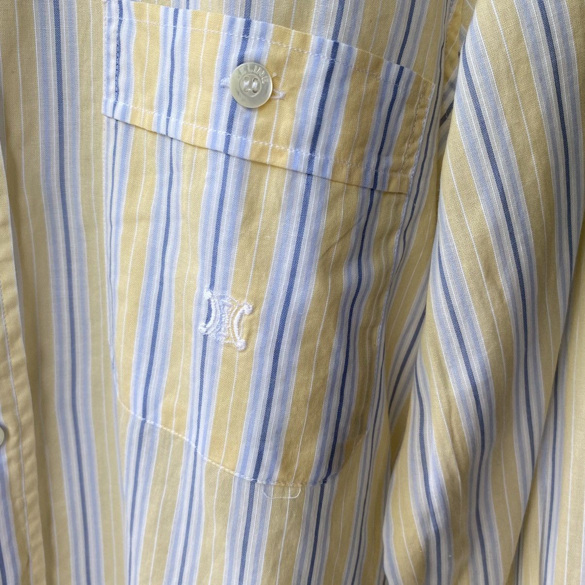 Celine Celine Yellow Striped Shirt with White Collar Size XS / US 0-2 / IT 36-38 - 21 Thumbnail