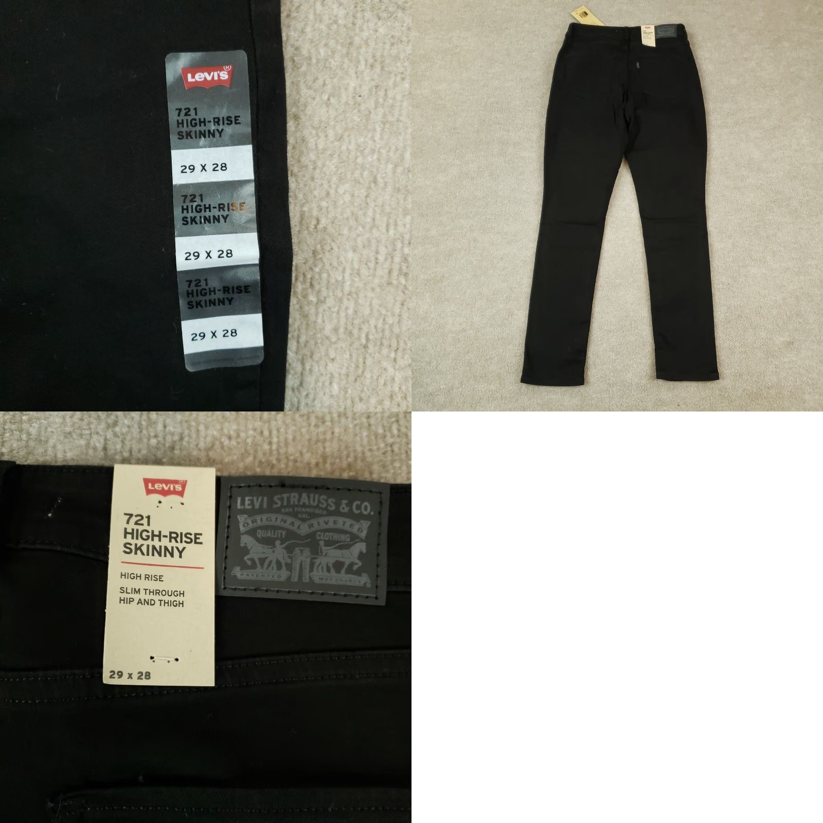 Levi's Levis Jeans Womens Size 26x28 Black Denim High Rise Skinny Casual Stretch Size 26" / US 2 / IT 38 - 9 Thumbnail