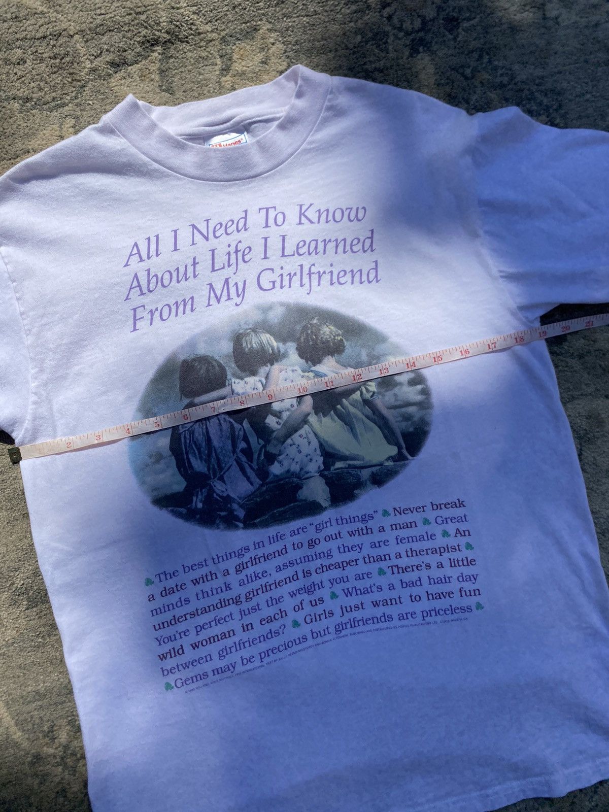 Other Vintage 90s White Girlfriend Quote Graphic Print Tee Medium Size US M / EU 48-50 / 2 - 1 Thumbnail