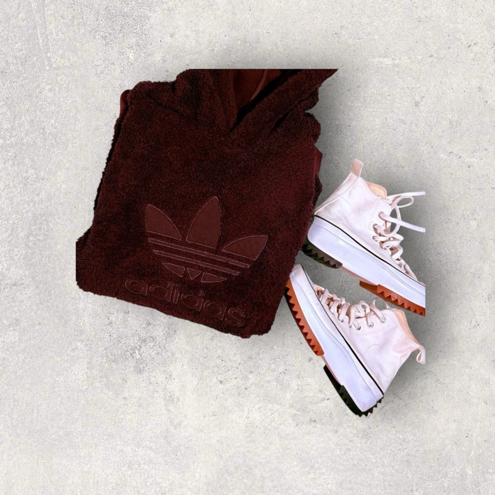 Adidas Adidas Burgundy Hoodie Fuzzy So Cute Size L / US 10 / IT 46 - 4 Thumbnail