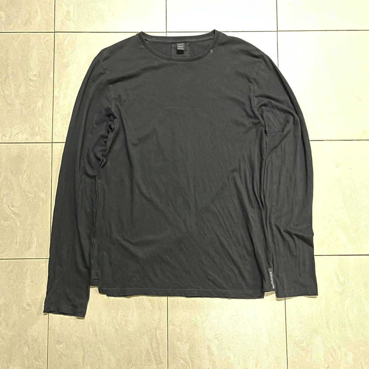 Replay × Vintage Replay Black Reconstructed Longsleeve T Shirt Size US S / EU 44-46 / 1 - 3 Thumbnail