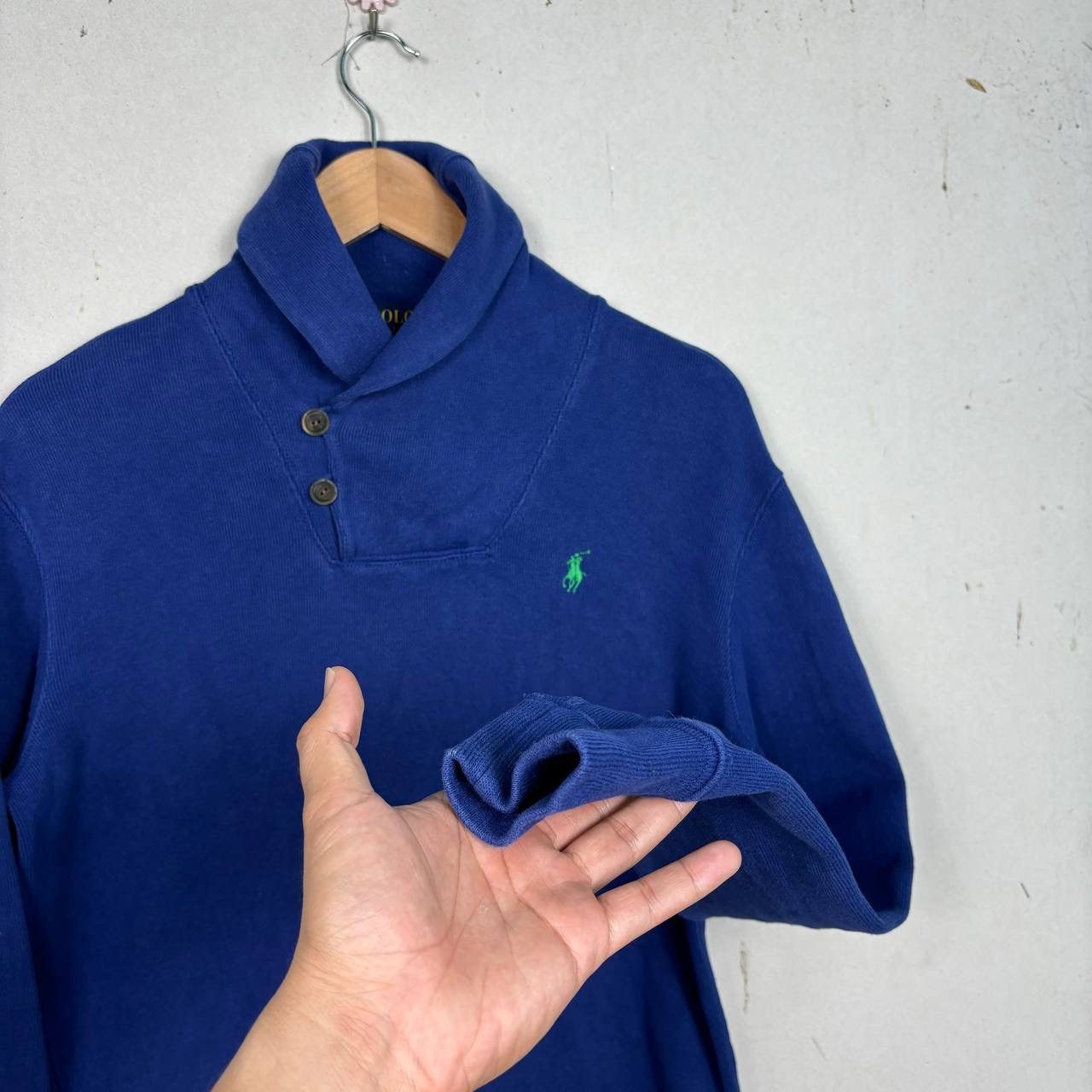 Polo Ralph Lauren Polo Ralph Lauren Shawl Neck Pullover Navy Sweatshirt Size US XS / EU 42 / 0 - 6 Thumbnail