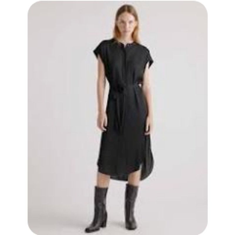 Quince Quince Washable Stretch Silk Midi Shirt Dress Size M NWT Size M / US 6-8 / IT 42-44 - 3 Thumbnail