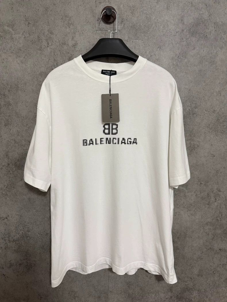 Balenciaga Balenciaga White Mosaic Short Sleeve Size US M / EU 48-50 / 2 - 1 Thumbnail