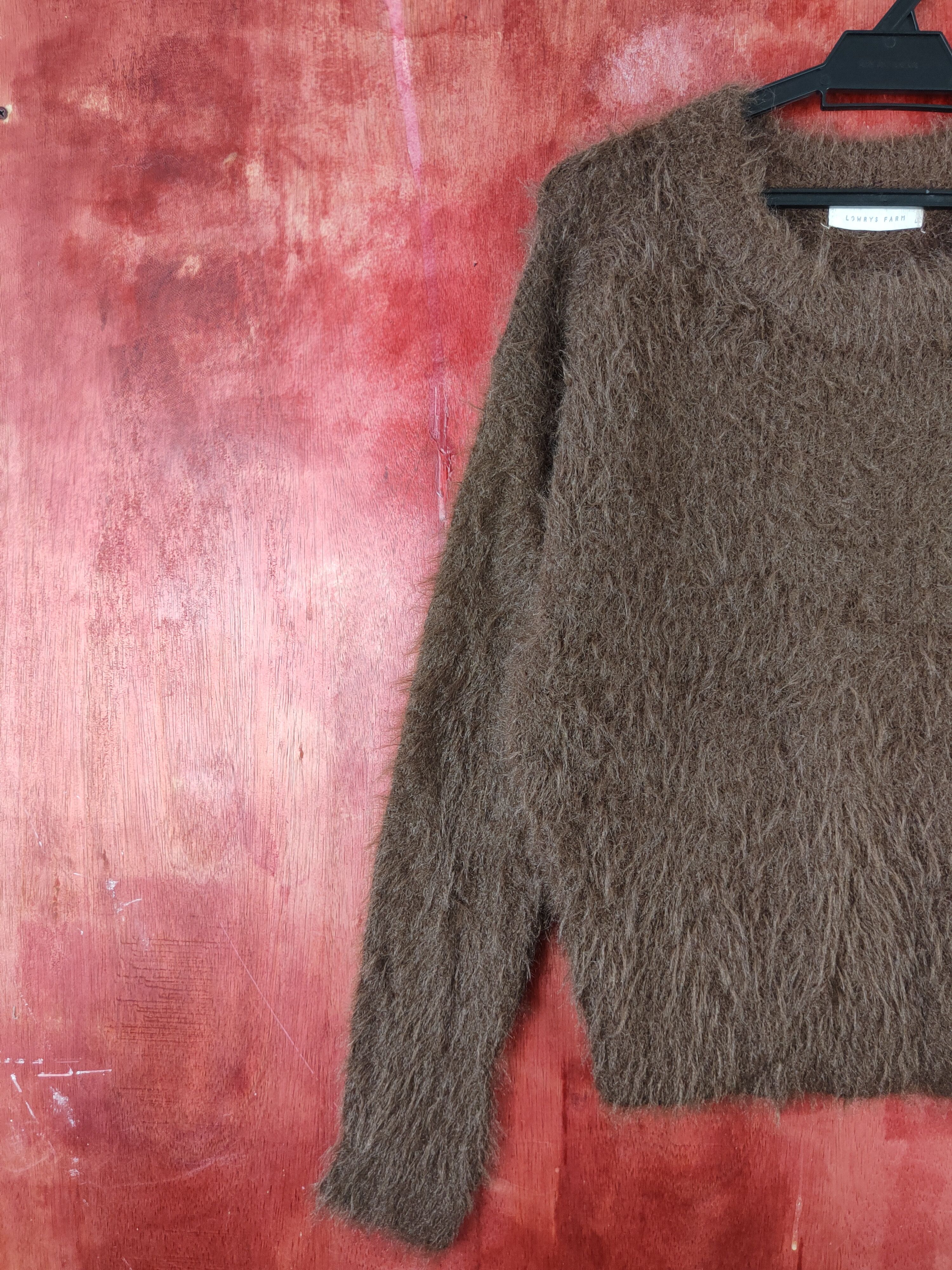 LOWRYS FARM × Vintage Vintagw Lowrys Farm Dark Brown Fur Mohair Knitwear Size L / US 10 / IT 46 - 3 Thumbnail