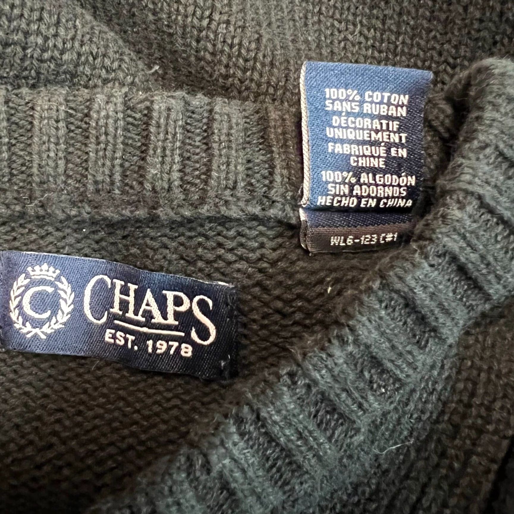 Chaps Chaps Men's Grey Geometric Bears Long Sleeve Sweater Crew Neck Casual Size M Size US M / EU 48-50 / 2 - 6 Thumbnail