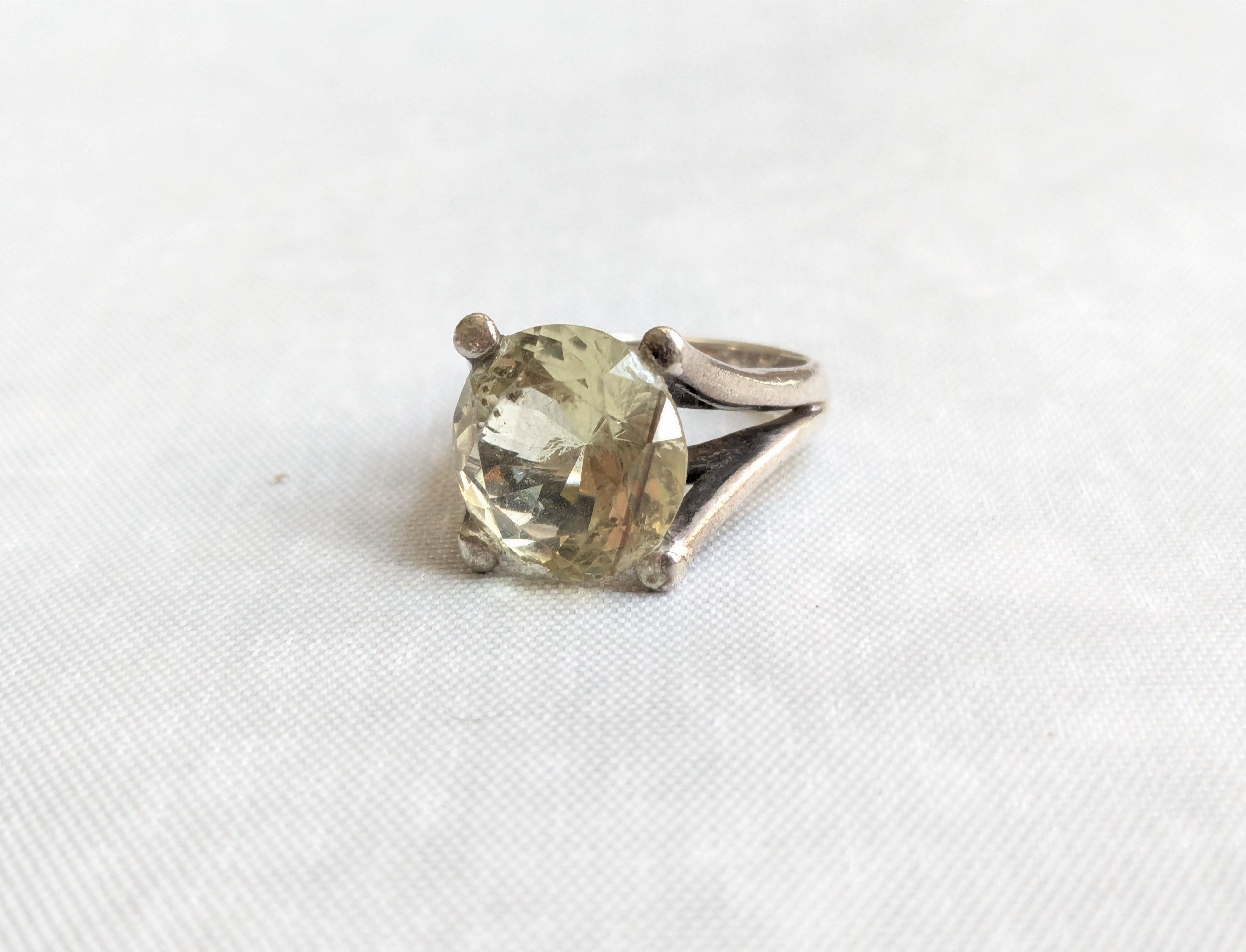 Jewelry Vintage Sterling Silver Yellow Quartz Round 7.25 Mexico Size ONE SIZE - 1 Thumbnail