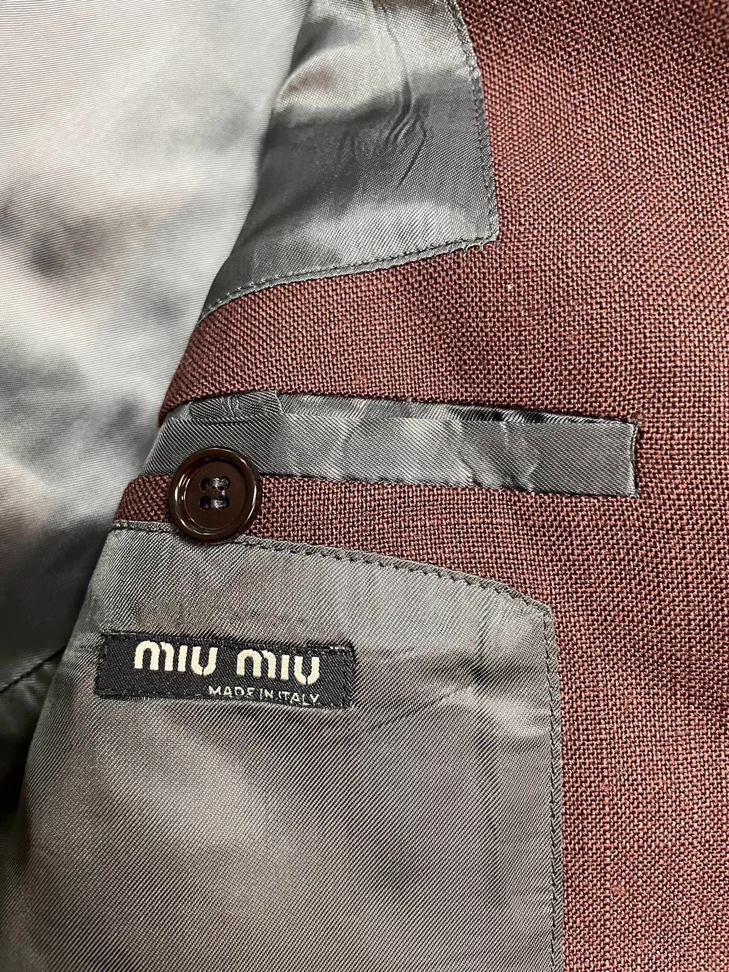 Miu Miu Miu Miu Men's Two-Button Blazer Ｑ21 Size 46R - 6 Thumbnail