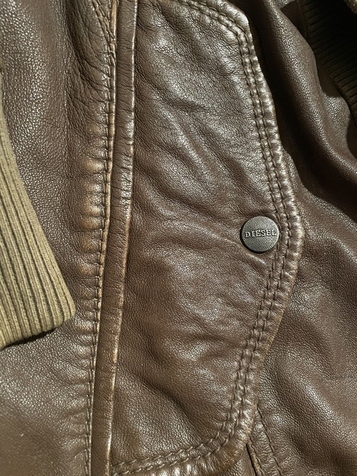 Diesel × Vintage Diesel leather jacket Vintage 1990s Size US L / EU 52-54 / 3 - 3 Thumbnail