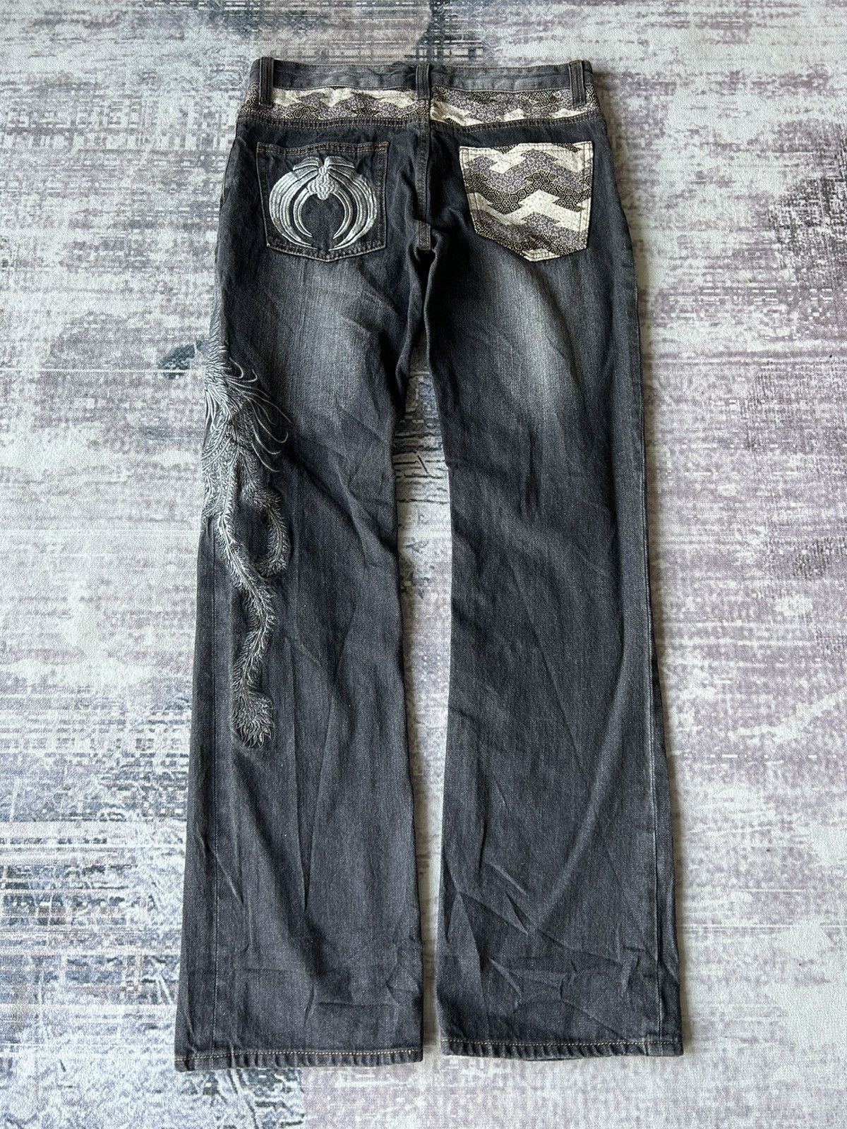 Y2K Dragon Embroidery Japan Jeans