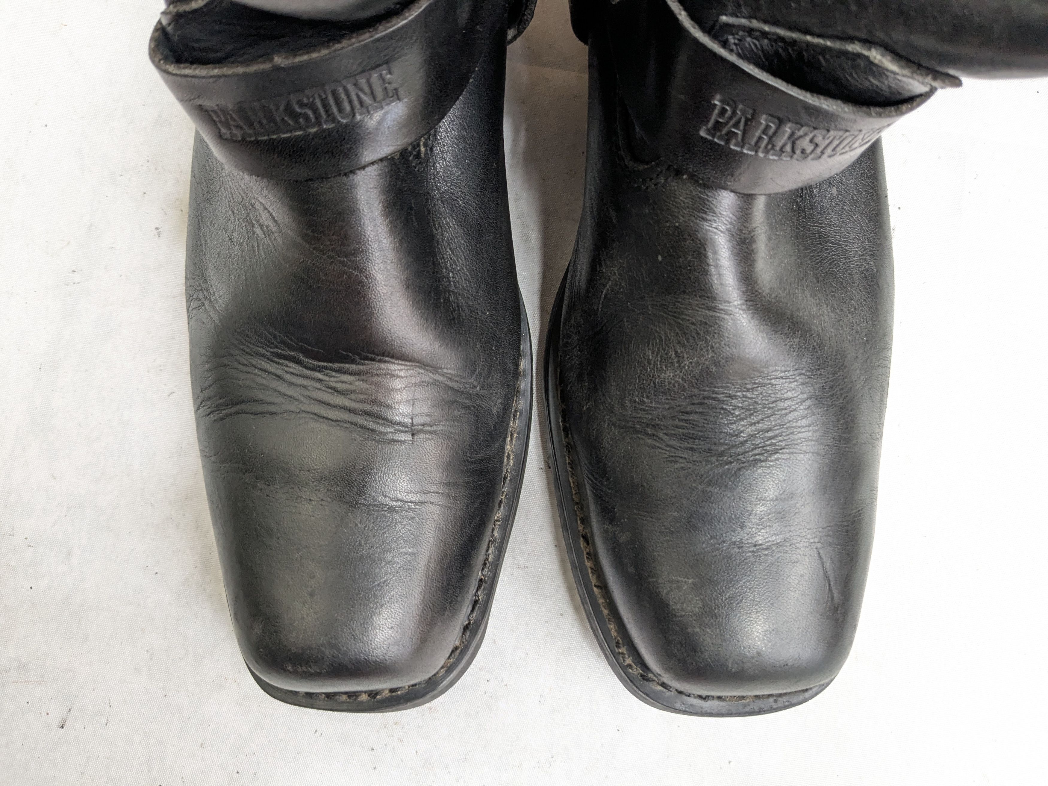 Genuine Leather Vintage Harness Boots Black Leather 11 Motorcycle Biker Size US 11 / EU 44 - 3 Thumbnail