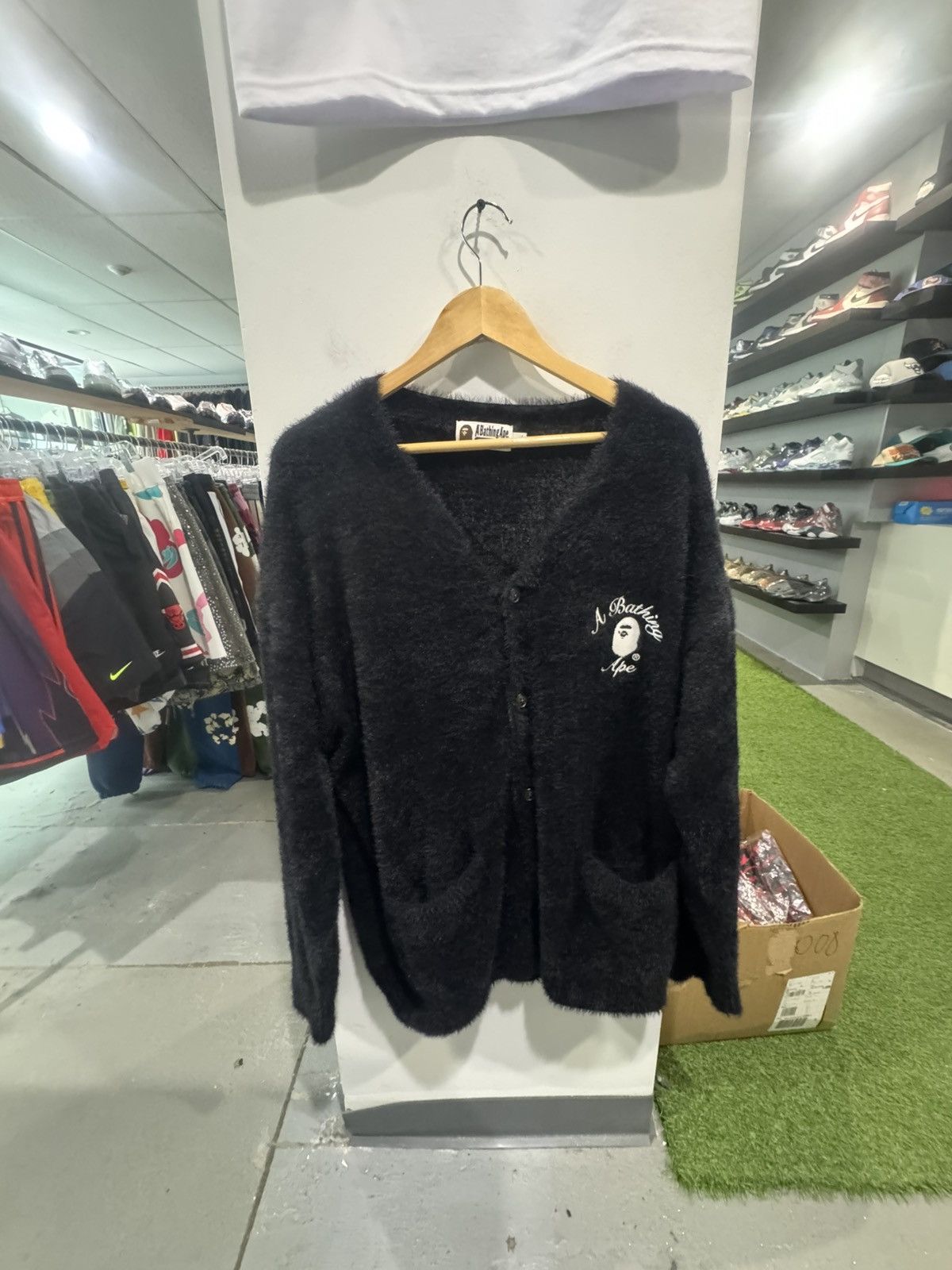 Bape Bape Shaggy Knit Cardigan Navy Size US XL / EU 56 / 4 - 1 Thumbnail