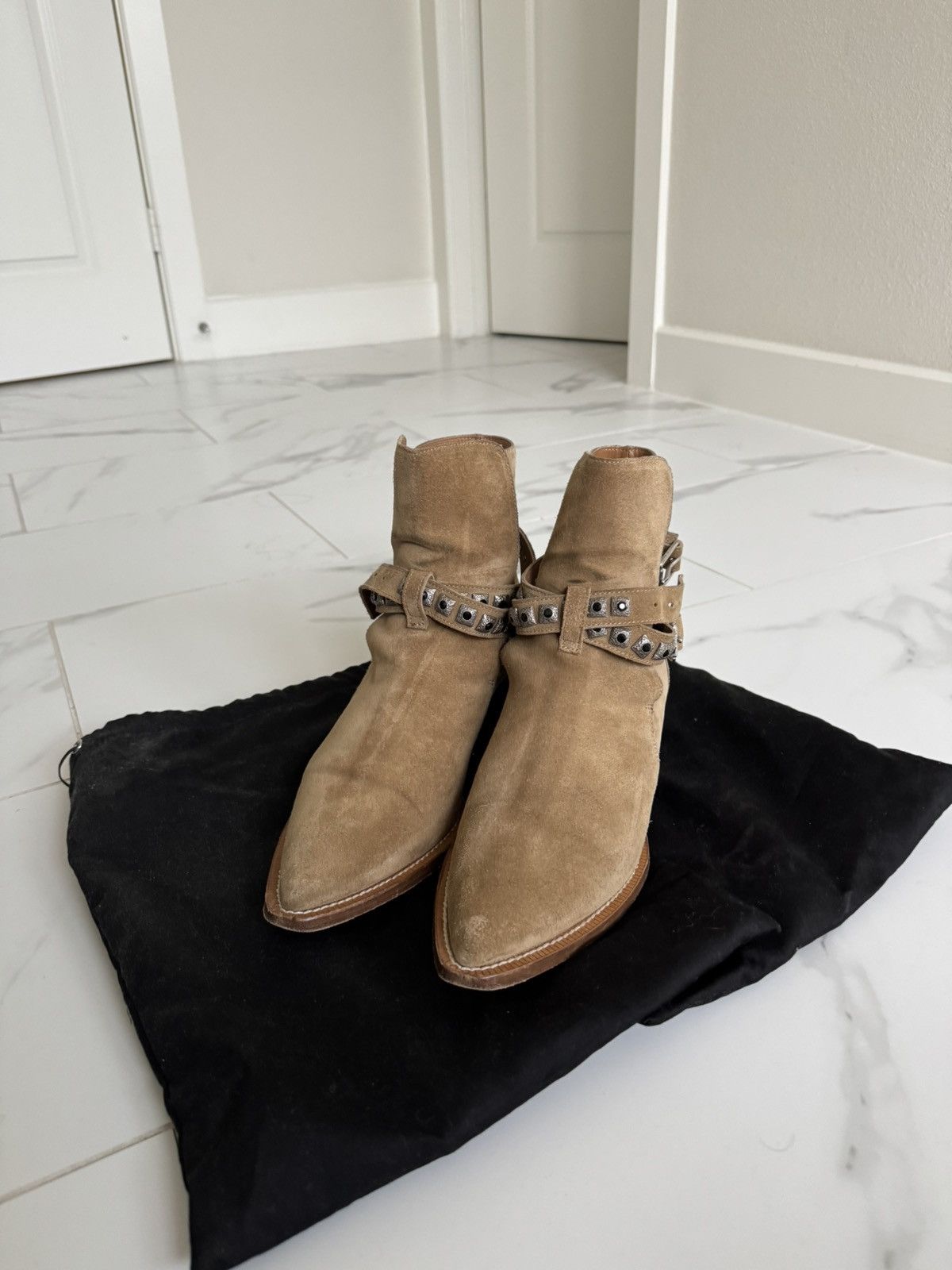 Amiri Tan Suede Jodhpur Conch Boots Size US 9 / EU 42 - 1 Thumbnail