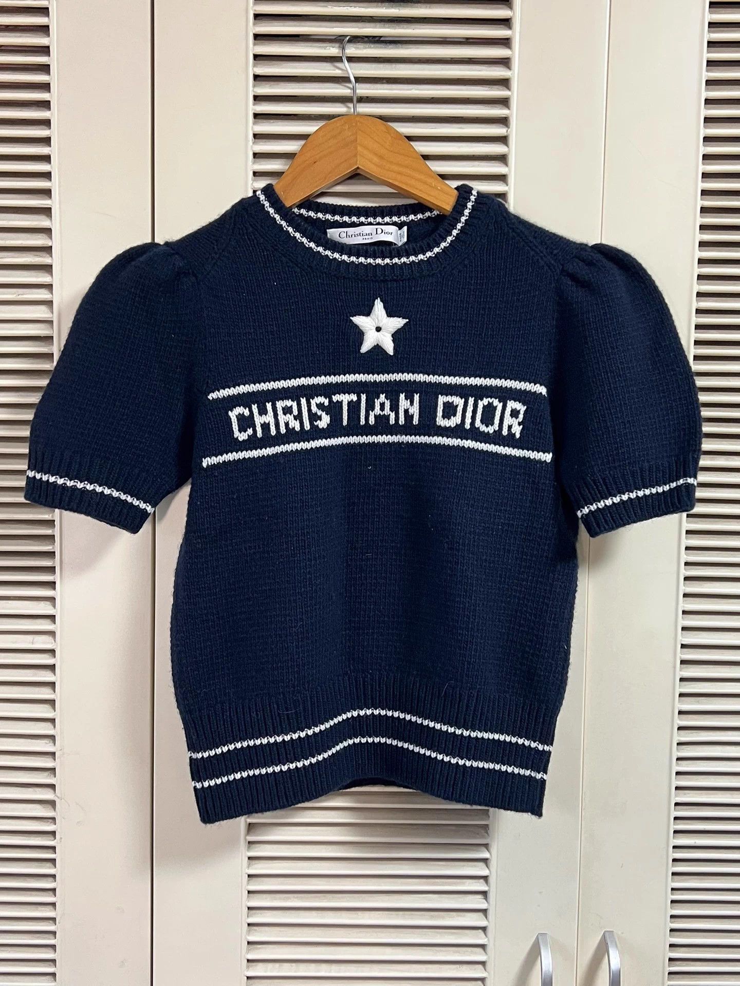 Dior Dior Navy Star Logo Knit Short Sleeve 34 Size XS / US 0-2 / IT 36-38 - 1 Thumbnail