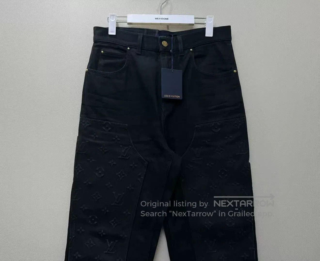 Louis Vuitton louis vuitton embossed logo black denim pants. Size US 30 / EU 46 - 2 Thumbnail