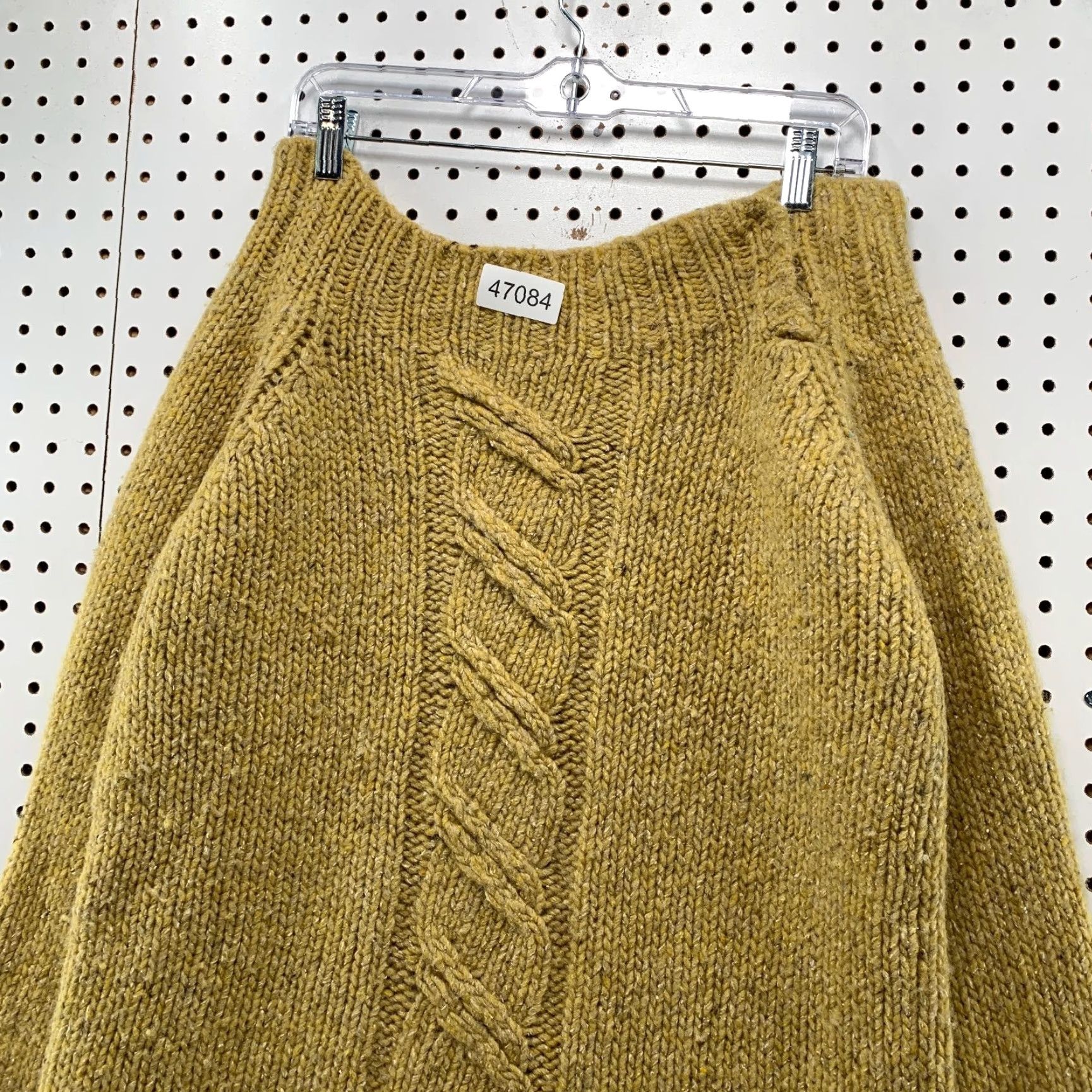 J.Crew J.CREW Wool Silk Sweater Womens Large Yellow Boat Neck Convertible Cable Knit Size L / US 10 / IT 46 - 6 Thumbnail