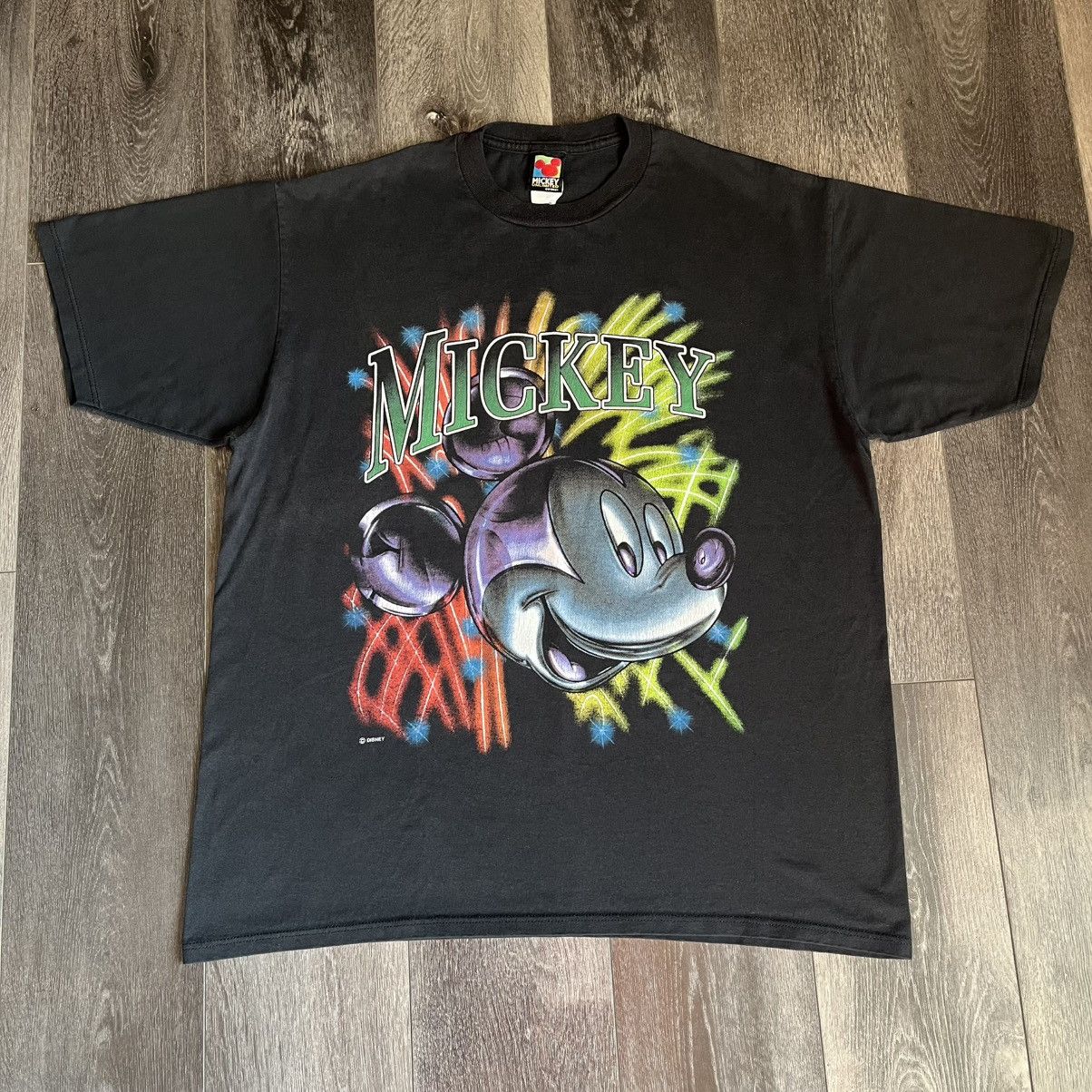 Mickey Unlimited Vintage 90s Mickey Mouse Unlimited Fireworks Graphic T Dhirt Size US XL / EU 56 / 4 - 2 Thumbnail
