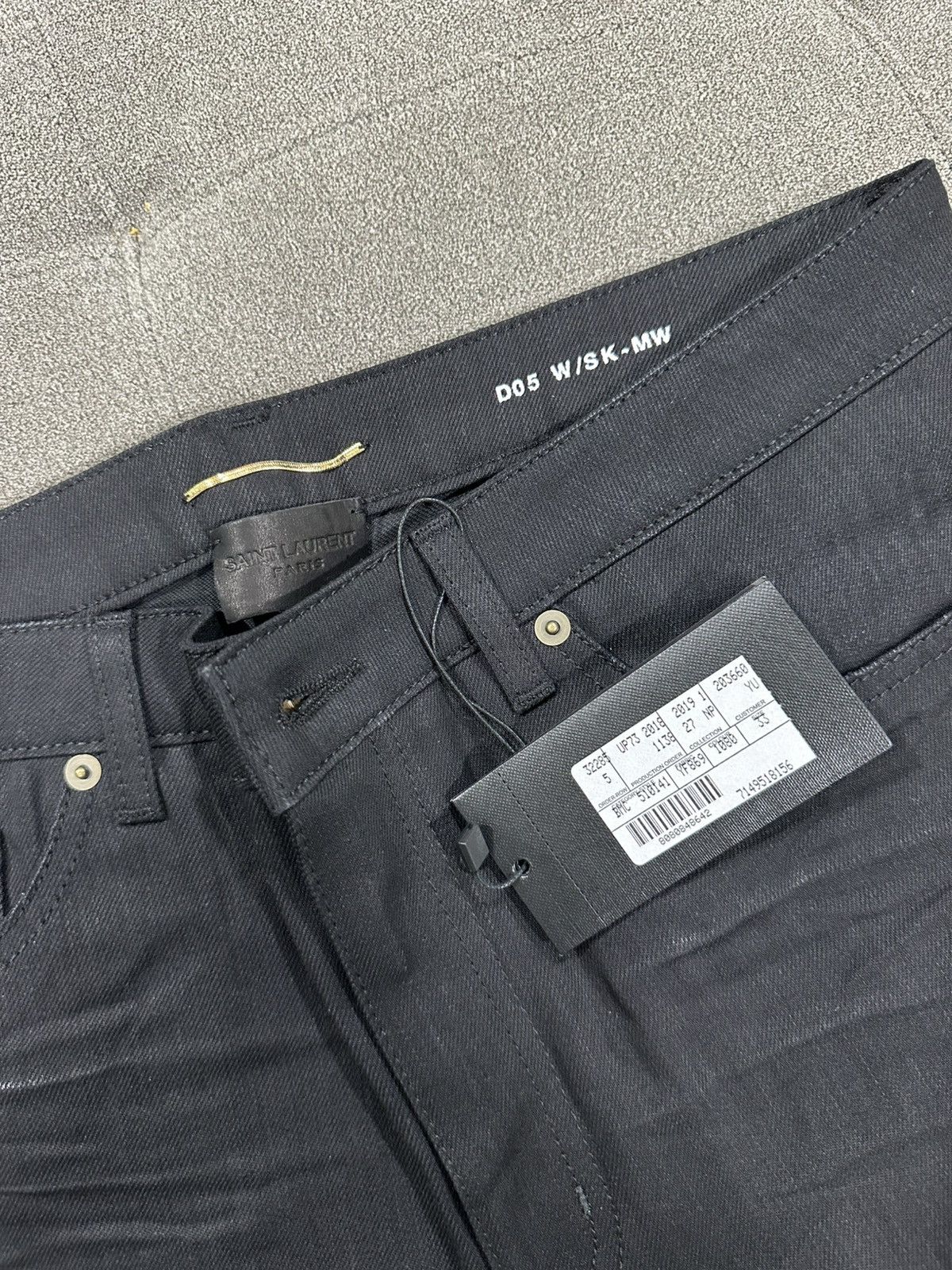 Saint Laurent Paris × Yves Saint Laurent Brand New Saint Laurent Black Coated Jeans Size 33" - 4 Thumbnail