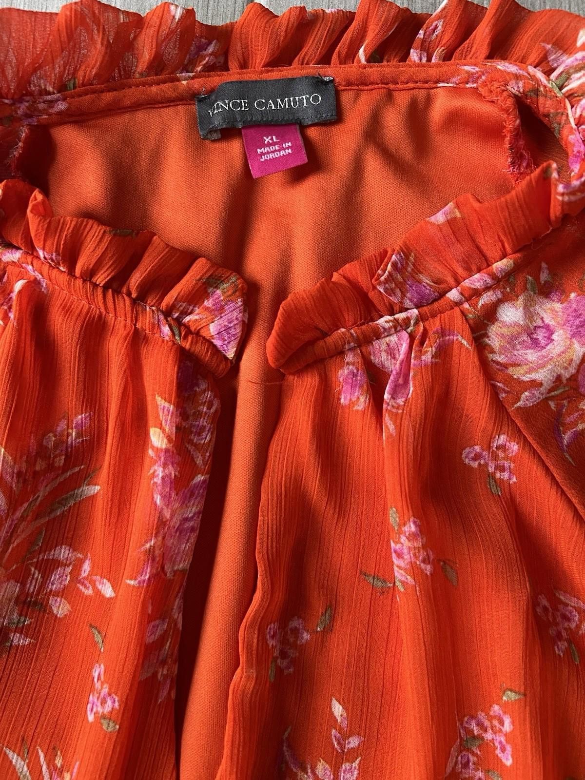 Vince Camuto Vince Camuto orange floral shift dress XL Size XL / US 12-14 / IT 48-50 - 3 Thumbnail