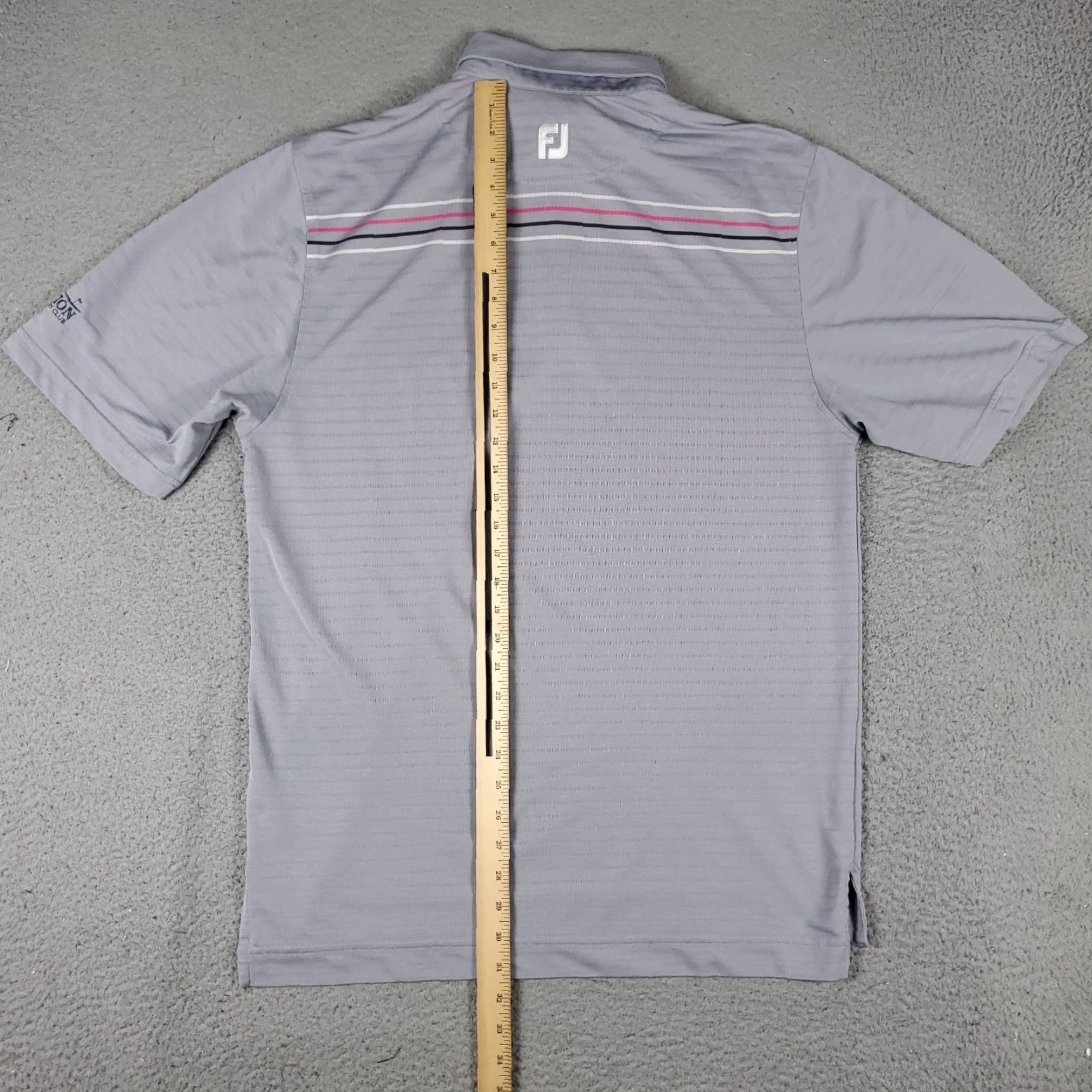 Footjoy FJ Polo Shirt Mens Size M Gray Striped Short Sleeve Polo Shirt FJ Size US M / EU 48-50 / 2 - 4 Thumbnail