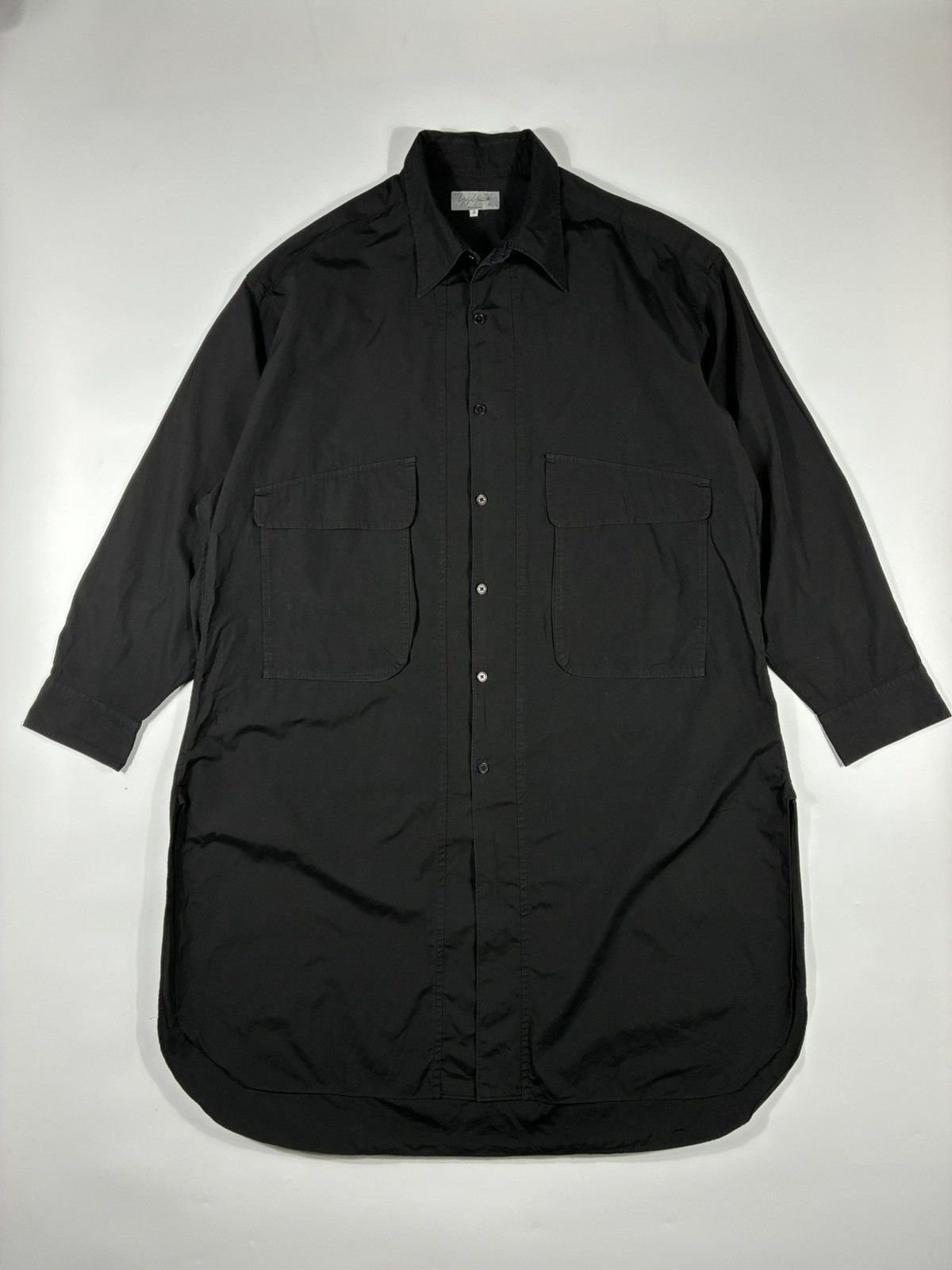 Yohji Yamamoto SS23 Yohji Yamamoto Homme Long Shirt Asymmetrical Hem Size US L / EU 52-54 / 3 - 1 Thumbnail