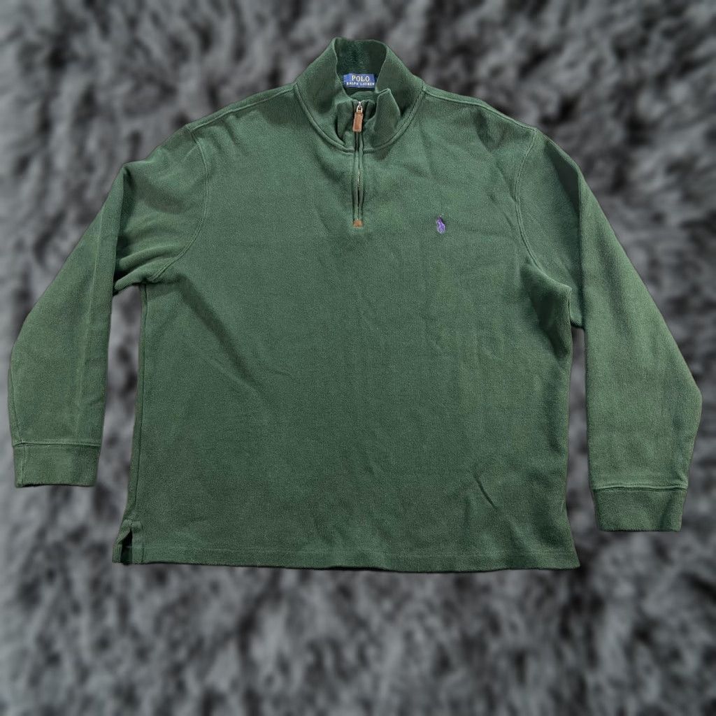 Polo Ralph Lauren Polo Ralph Lauren Sweater Mens XL Pullover Mock Neck Half Zip Hunter Green 1/4 Zip Knit Pattern Solid Polo Pony Logo Black List: Polo Ralph Lauren Size US XL / EU 56 / 4 - 1 Thumbnail