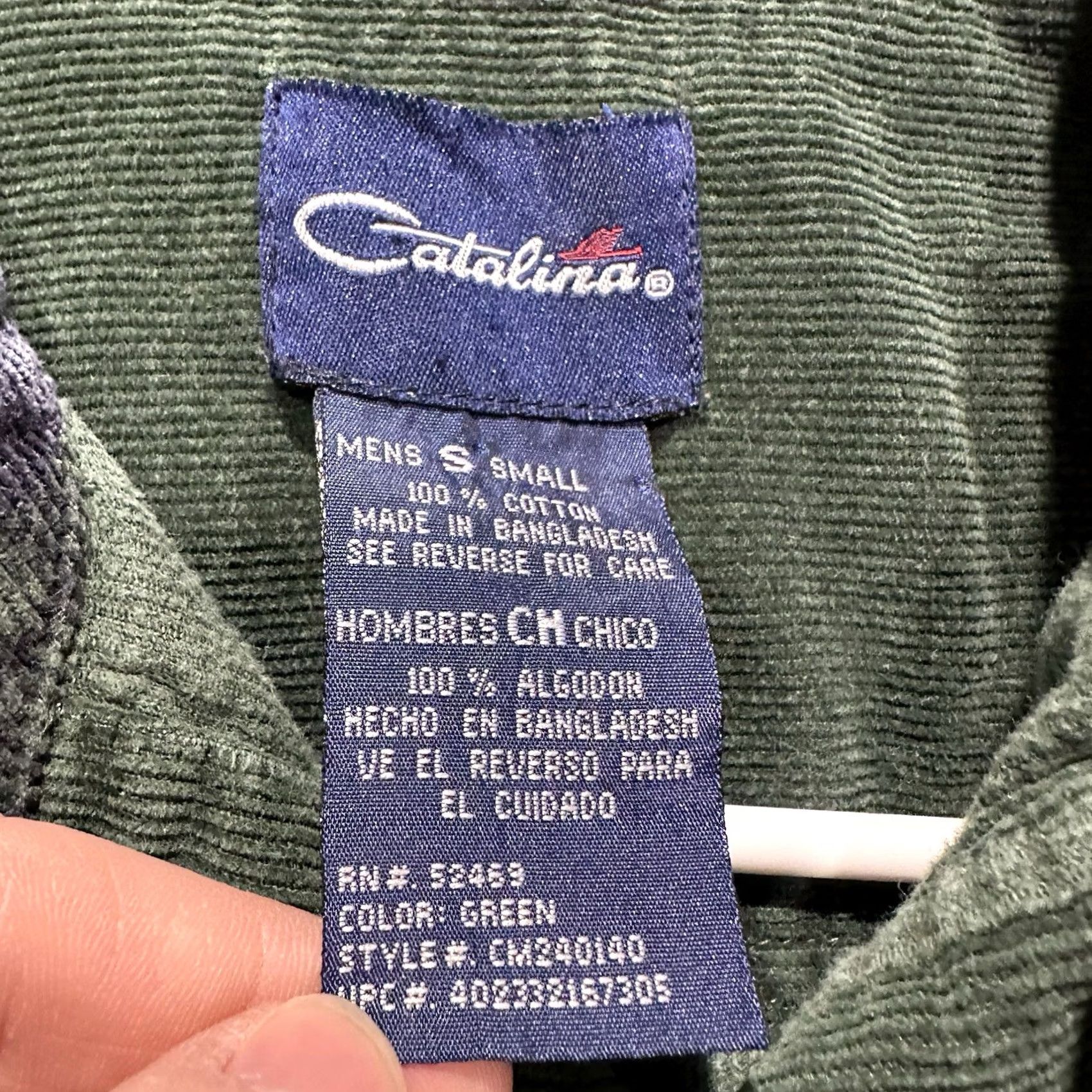 Catalina VINTAGE Catalina Button Down Shirt Mens Small Green Corduroy Long Sleeve Casual Workwear Size US L / EU 52-54 / 3 - 4 Thumbnail