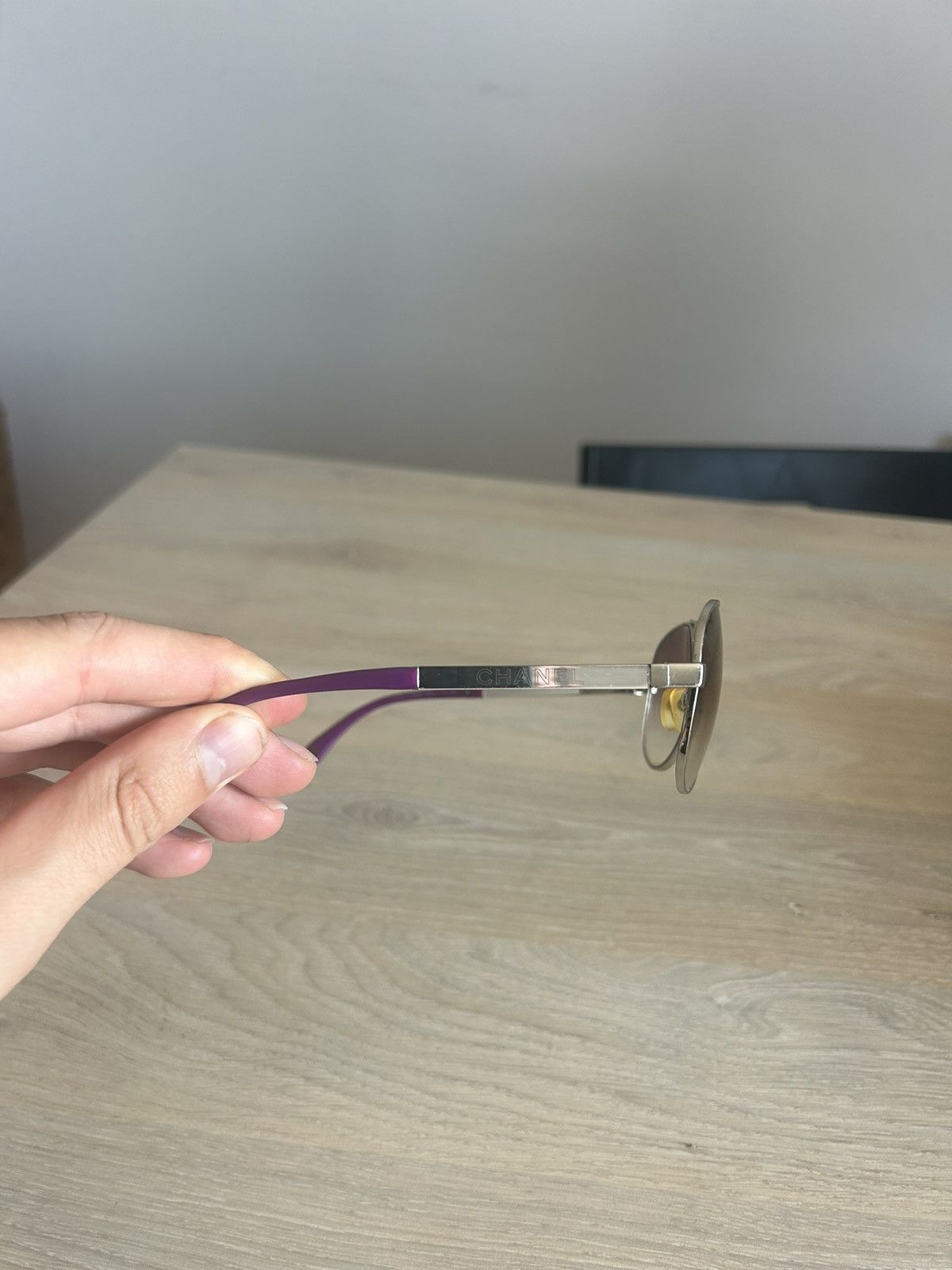 Chanel Silver/Purple Gradient 4179 Miroir Aviator Sunglasses Size ONE SIZE - 3 Thumbnail