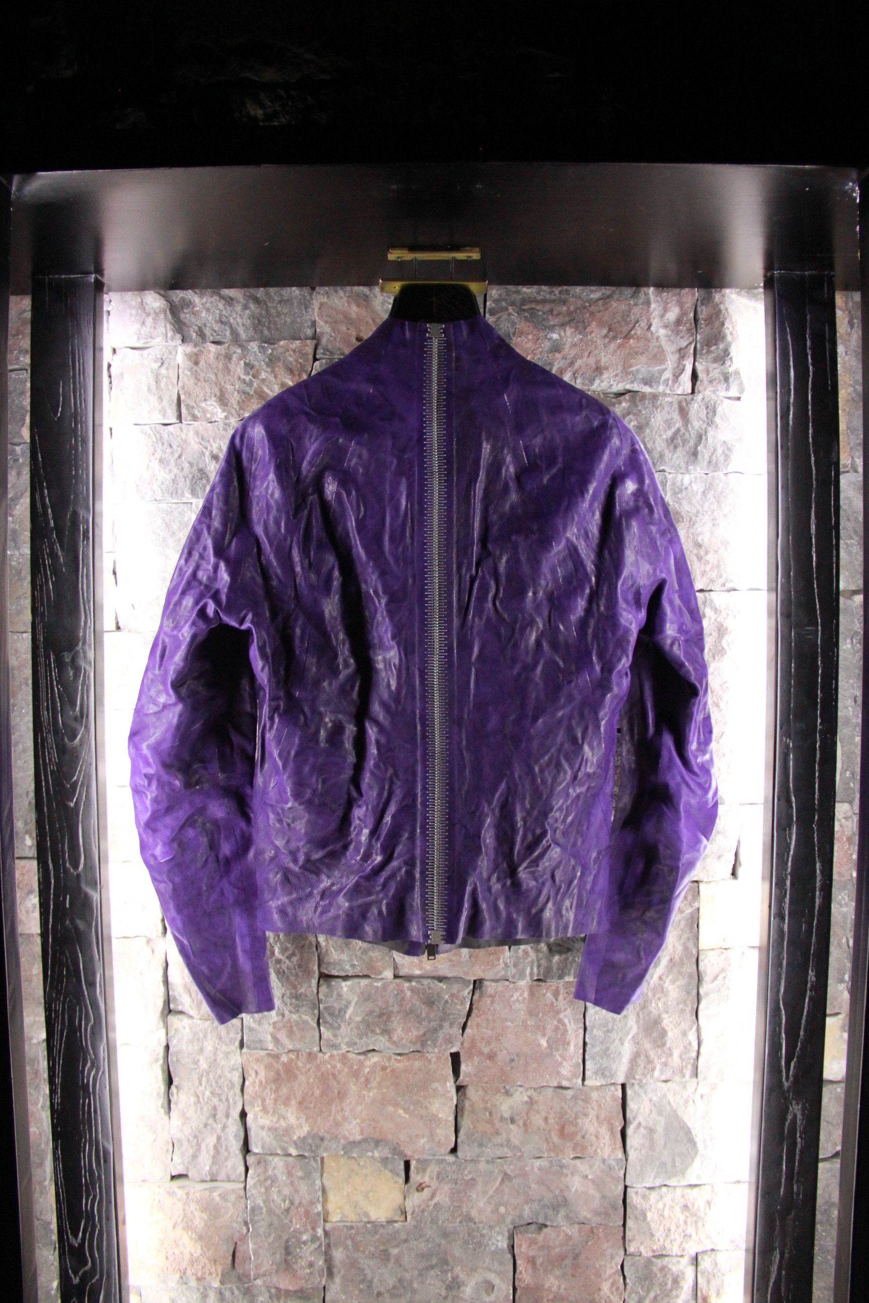 Isaac Sellam Experience Rick Owens Purple Iron Spine Leather Jacket Size US L / EU 52-54 / 3 - 6 Thumbnail