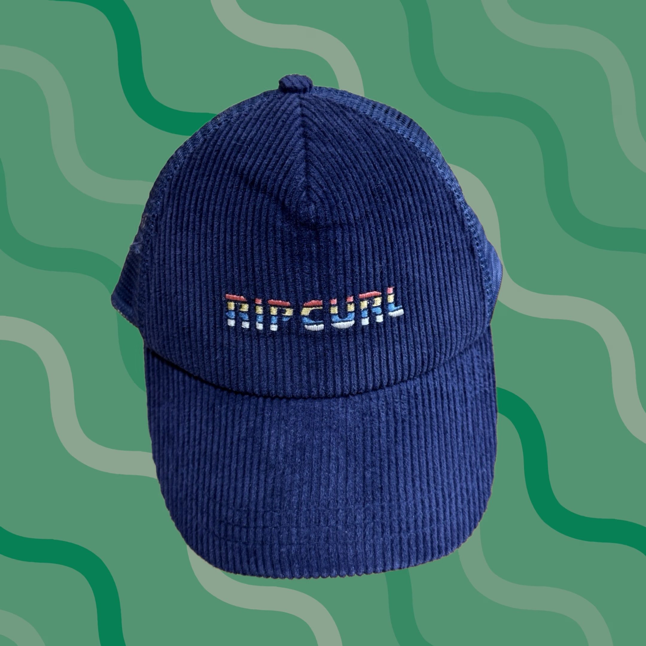Rip Curl RIP CURL Corduroy Snapback Hat Cord Cap Surf Surfing Blue Y2K Adjustable Hat Men Snapback Adjustable Cotton 100% Blue Rip Curl Design Crew Size ONE SIZE - 1 Thumbnail